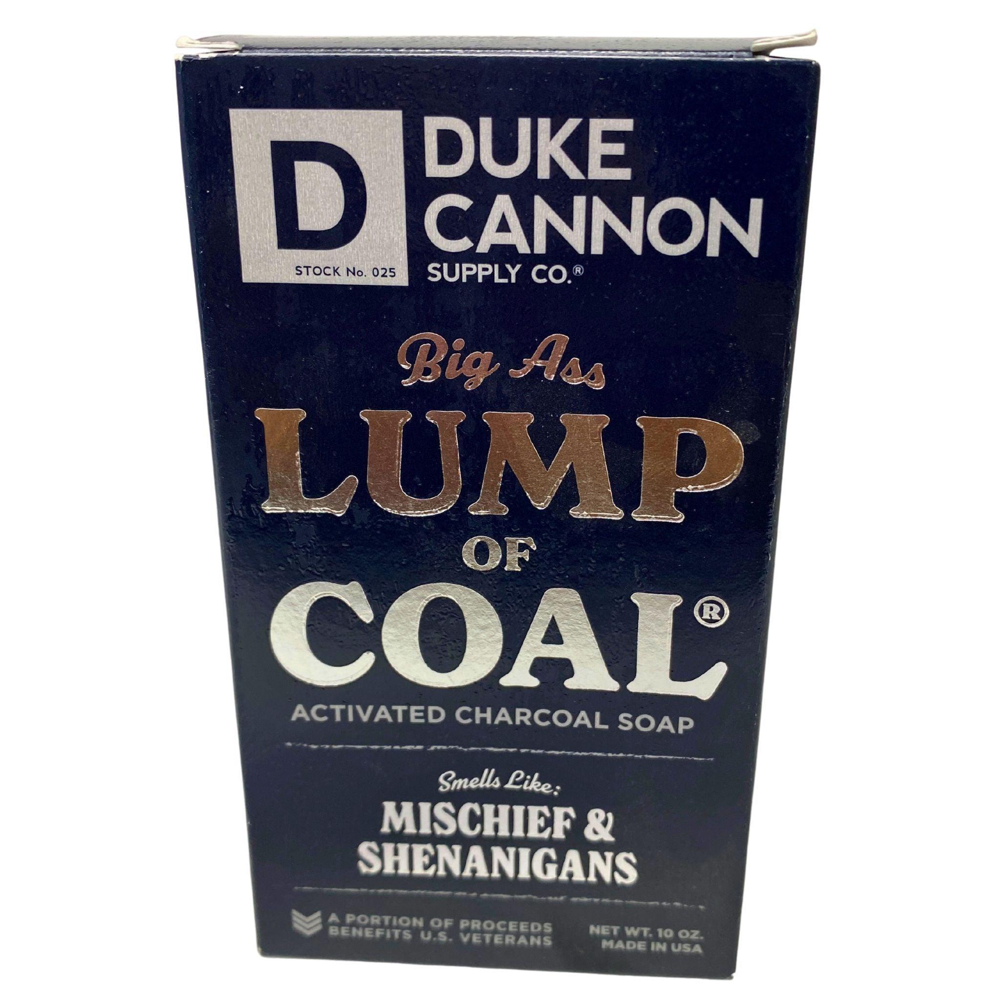 Duke Cannon Big Ass Lump of Coal Activated Charcoal Soap Bar - 10 oz (Pack of 30) - Deep Cleansing & Detoxifying for Men - Perfect for Gym, Camping & Outdoor Activities
