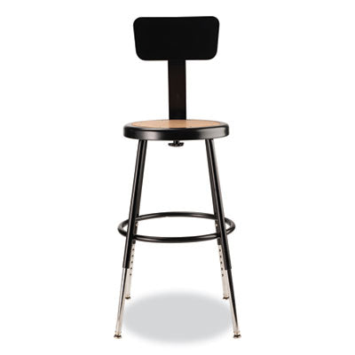 NPS 6200 Series 19-27 Inch Height Adjustable HD Stool with Backrest - 500 lb Weight Capacity (Set of 4) - Perfect for Office, Workshop, and Industrial Use