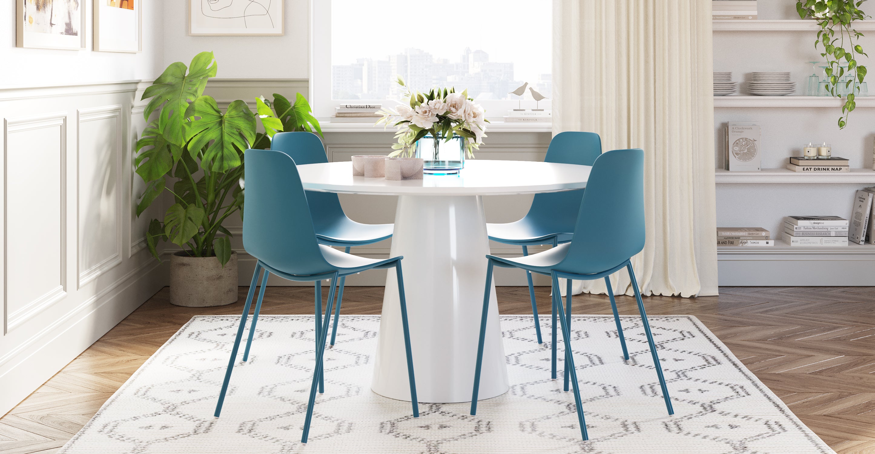 Isla Dining Chair - Modern Wooden Dining Room Chairs Set of 2, Comfortable Upholstered Seat with Sturdy Metal Legs - Perfect for Kitchen, Dining Room, Breakfast Nook & Home Decor