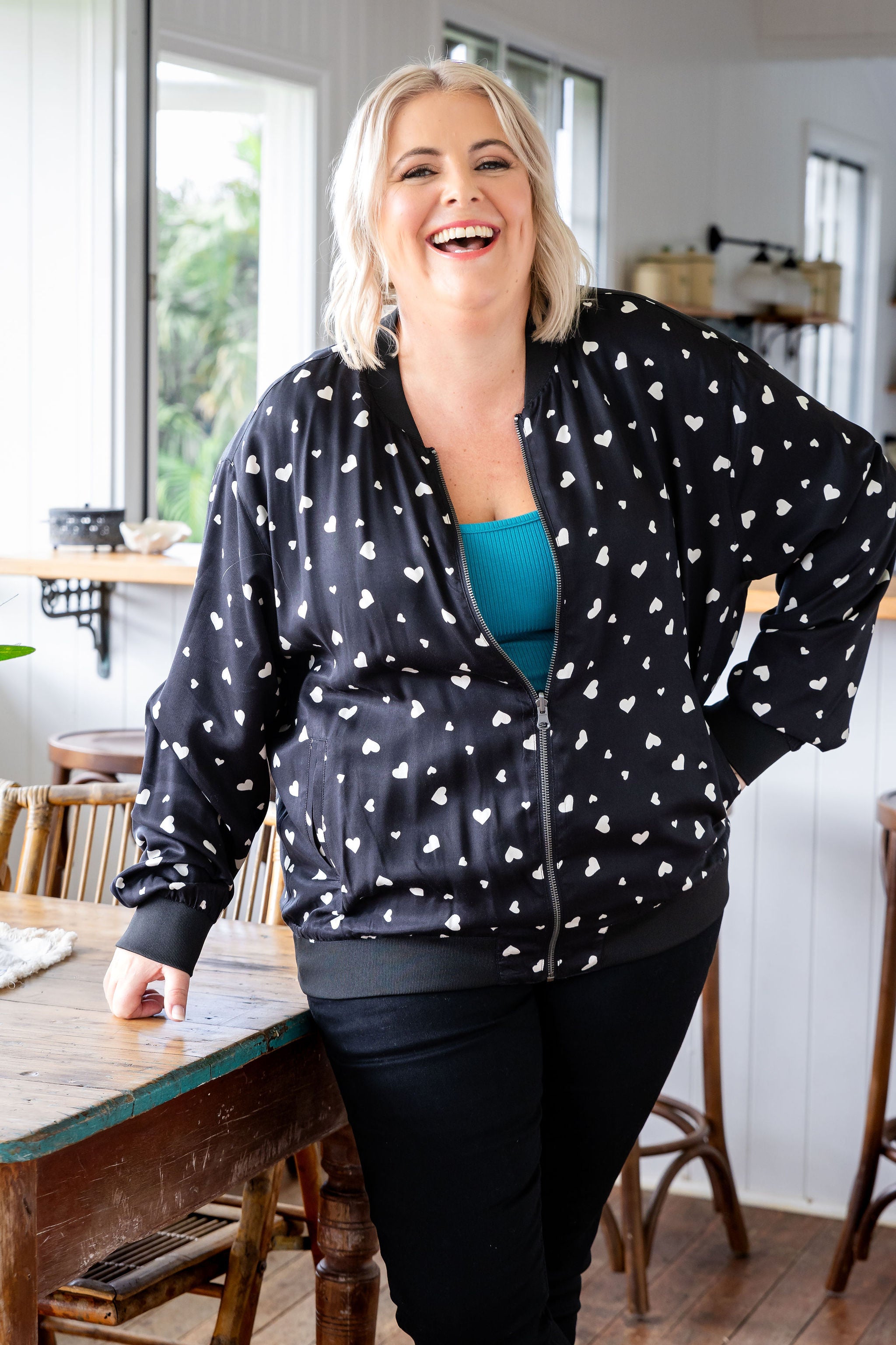 Mylie Reversible Bomber Jacket - Star Crossed Lover & L'Amour - Stylish Women's Outerwear for Casual Wear & Date Nights