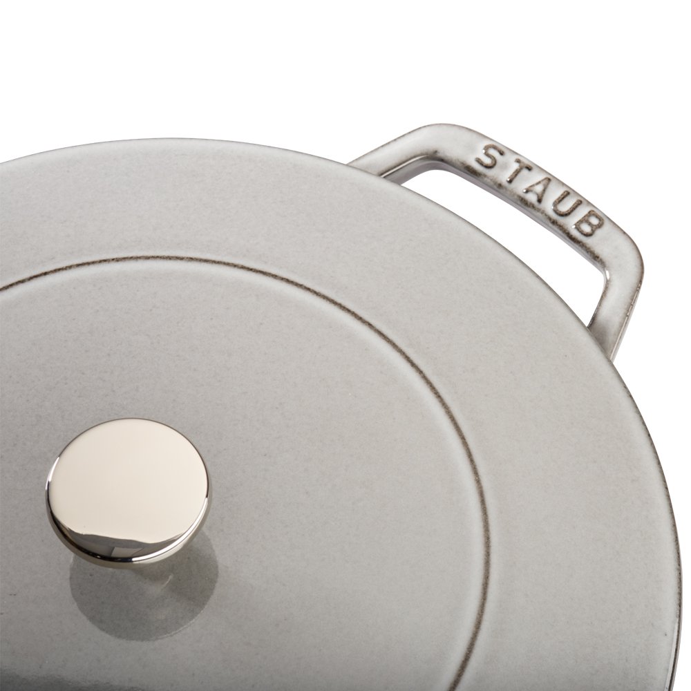 Staub 3.75 Quart Cast Iron Dutch Oven - Premium French Oven Cookware, Graphite Grey, Made in France - Perfect for Braising, Stewing, Baking & Slow Cooking
