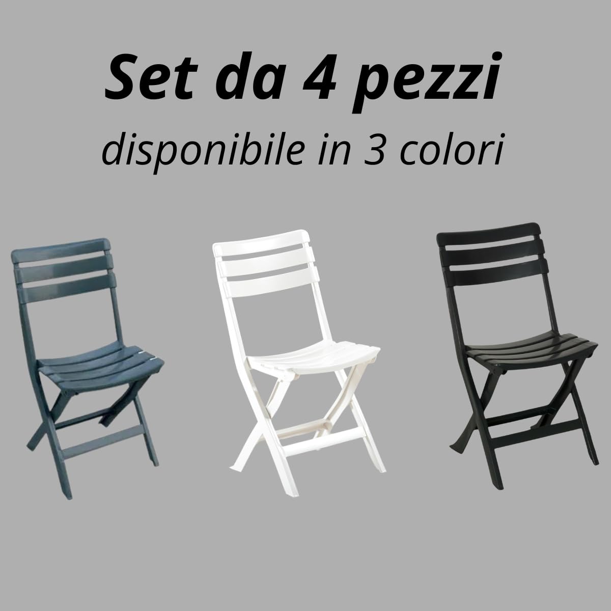 Tomaino 4-Pack Folding Plastic Chairs for Outdoor & Indoor Use - Portable Garden, Balcony, Camping Chairs - Lightweight & Durable (New Green) - Perfect for BBQs, Picnics, and Beach Trips