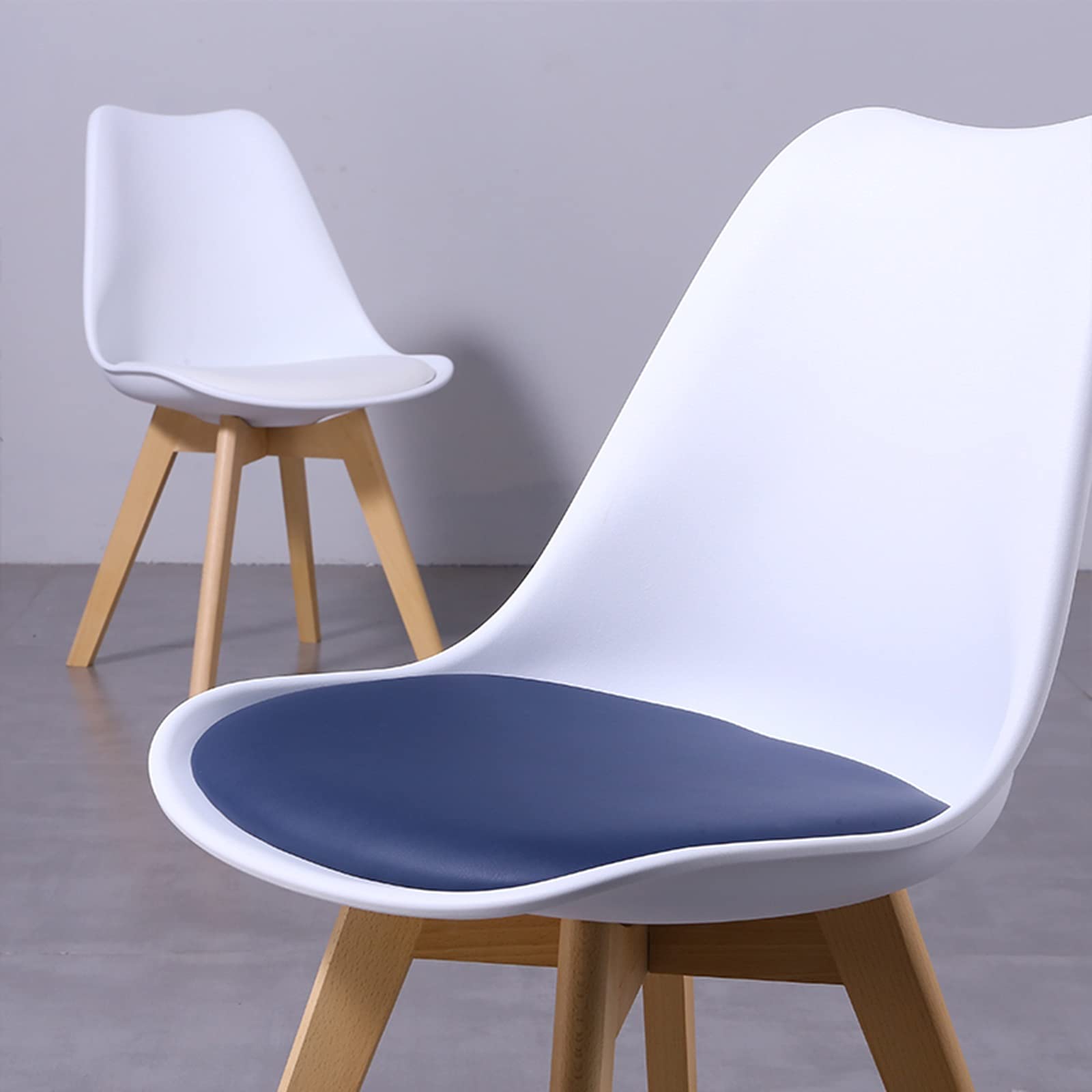 Modern Upholstered PU Faux Leather Dining Chairs with Beech Wood Legs - Set of 4 Contemporary Kitchen & Dining Room Chairs for Home, Restaurant, Office - Comfortable Side Chairs for Living Room & Bedroom (Yellow) - Perfect for Family Gatherings, Dinner Parties & Home Decor