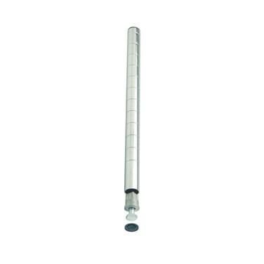Winco VC-72P Silver 72-Inch Commercial Shelf Post - Heavy Duty Metal Display Rack for Retail Stores, Warehouses & Garages - Durable Storage Solution for Organizing Products & Supplies