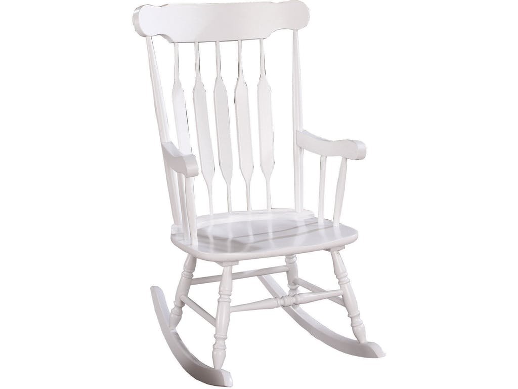 White Coaster Furniture Rocking Chair 600174 - Comfortable Rocking Chair for Living Room, Nursery, or Porch Relaxation