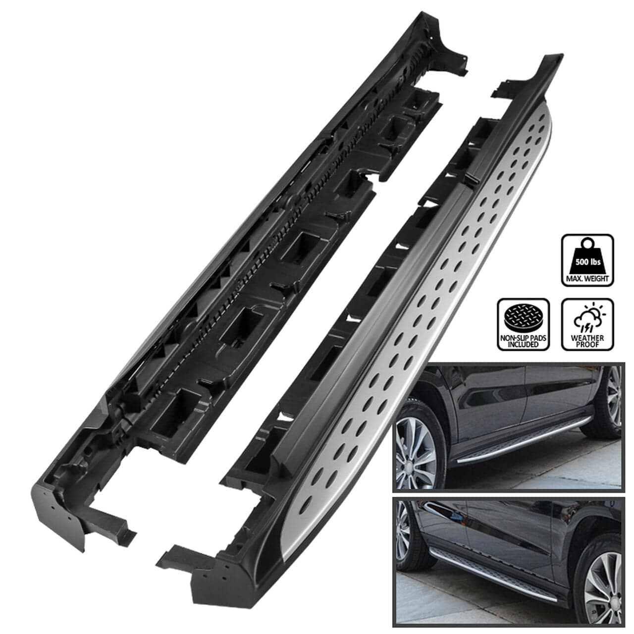 2013-2018 Mercedes Benz GL/GLS X166 OEM Style Running Boards - Side Step Bars for Easy Access & Stylish Look - Perfect for SUVs & Family Vehicles