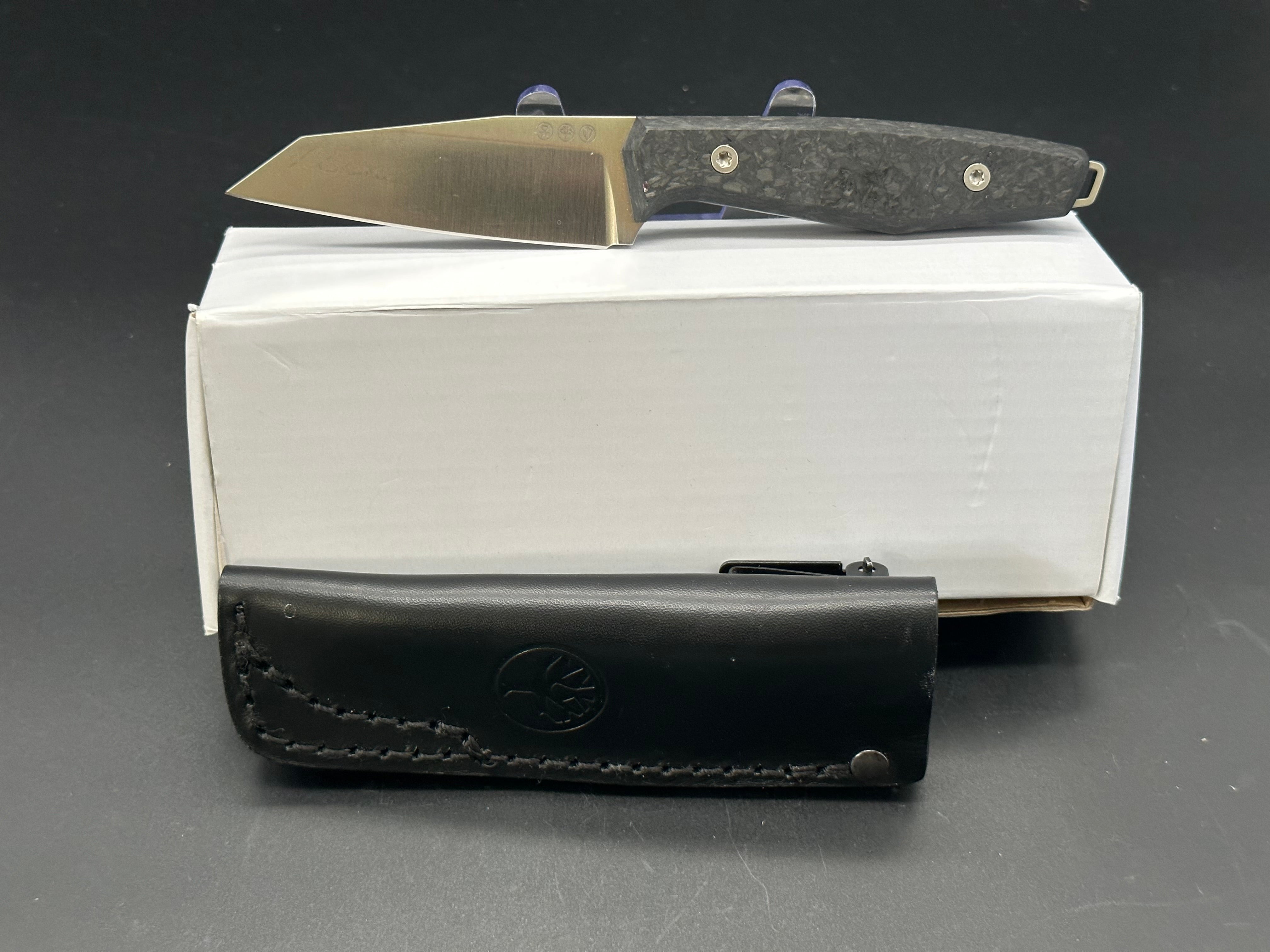 Boker AK1 Fixed Blade Knife - Carbon Fiber Handle & RWL34 Steel - Hunting, Camping, Survival, and Outdoor Activities