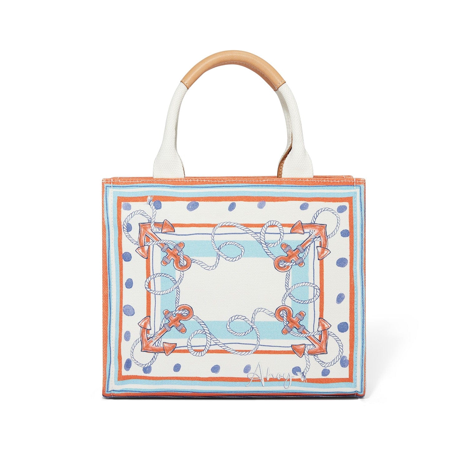 Anchors Aweigh Small Tote Bag - Lightweight & Durable Nautical Tote for Beach, Shopping & Everyday Use