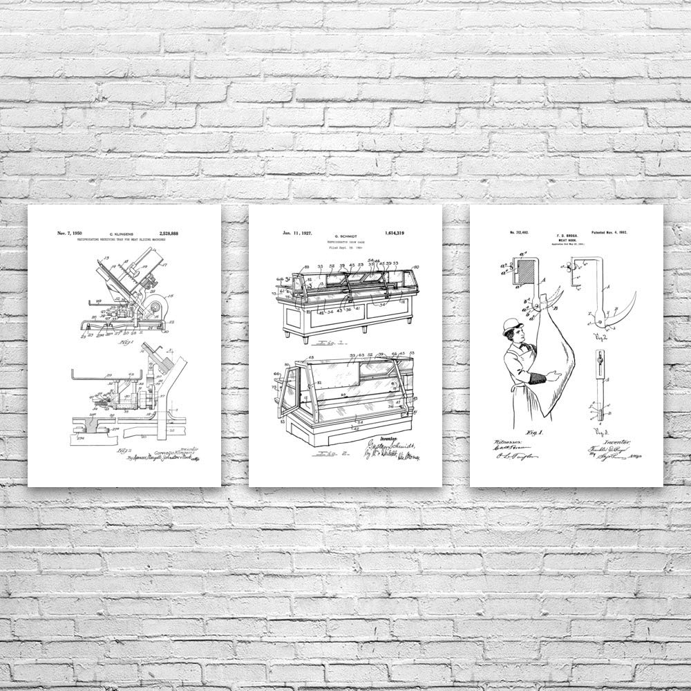 Vintage Butcher Shop Posters Set of 3 - 20x24 Inch Black & White Deli Wall Art - Perfect for Kitchen Decor, Culinary Gifts & Sandwich Shop Design - Ideal for Home Chefs, Restaurant Owners & Meat Lovers