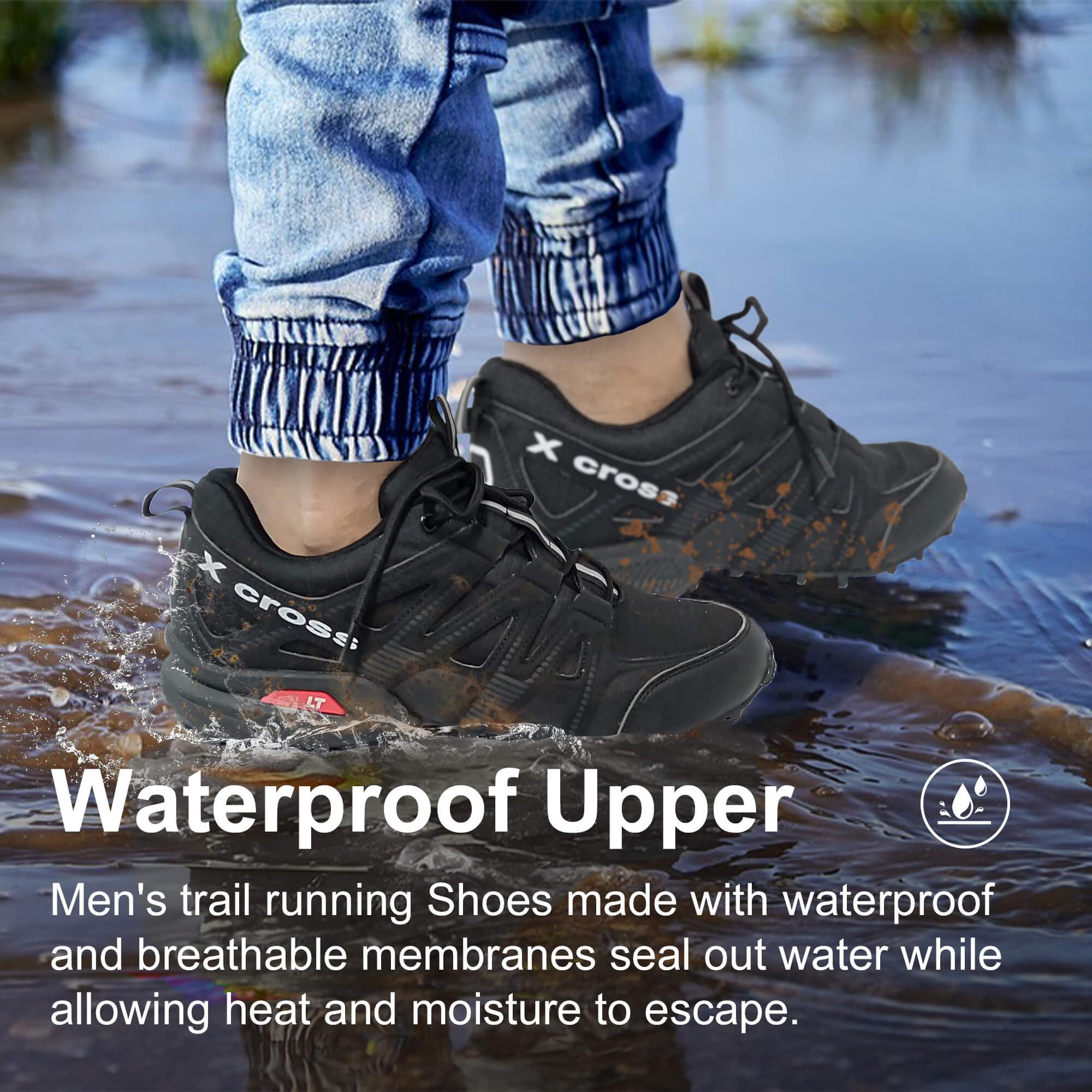 ZiiTop Men's Waterproof Trail Running Shoes - Lightweight Breathable Hiking Sneakers for Outdoor Trekking & Cross Training | Non-Slip All-Terrain Walking Shoes for Men | Perfect for Mountain Trails, Gym Workouts & Daily Wear