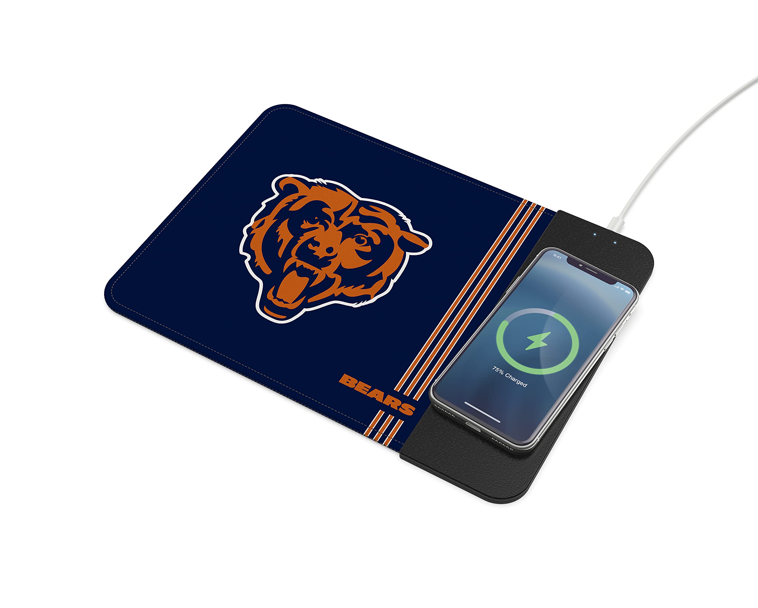 SOAR NFL Team Logo Wireless Charging Mouse Pad with Fast Qi Charging - Perfect for Gaming, Office & Home Desk Setup