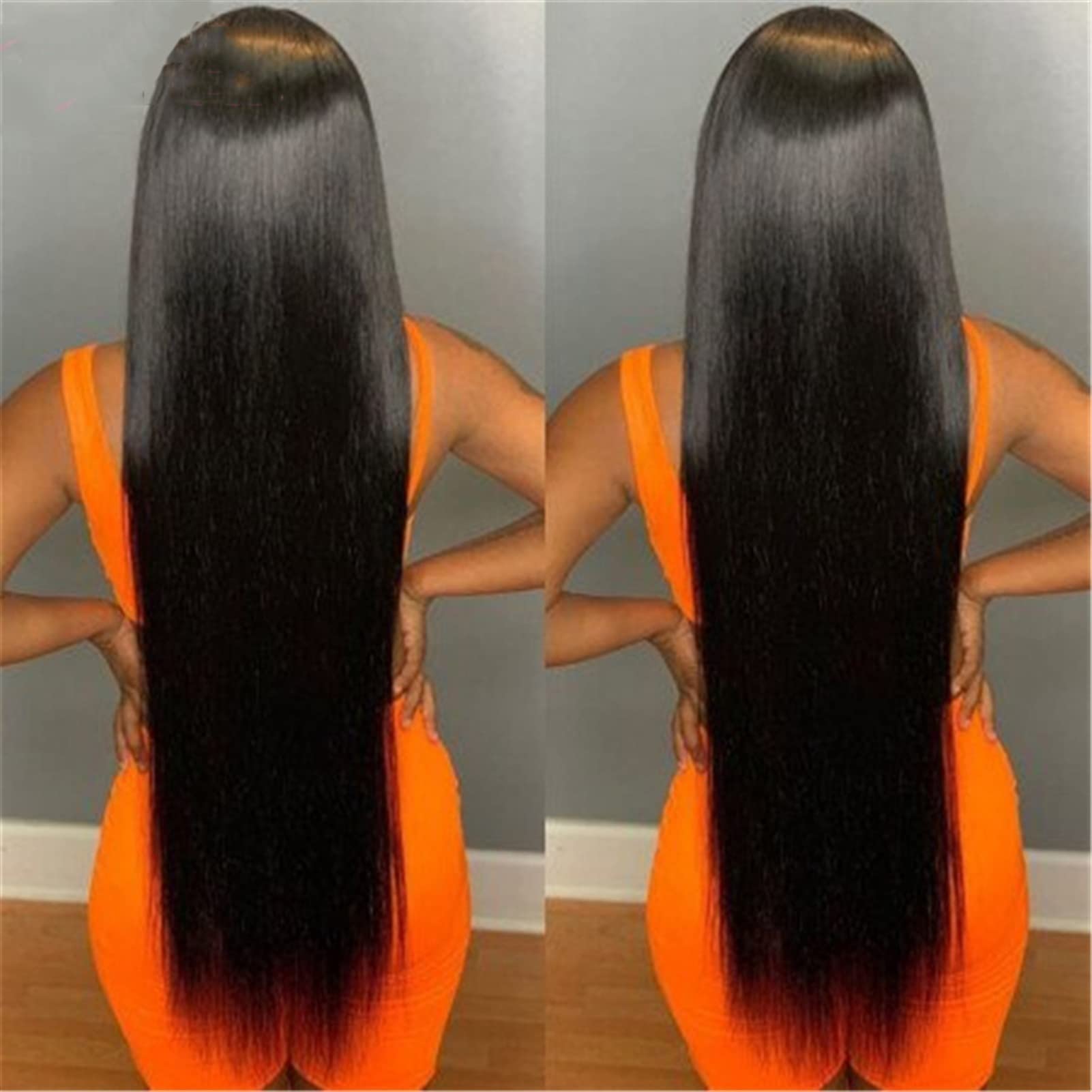 Peruvian Straight Lace Front Wig 10-30 Inch Human Hair Wigs with 4x4 Lace Closure & Baby Hair - Pre Plucked Natural Look for Daily Wear & Party Occasions (24inch Stretched Length) | Perfect for Cosplay, Weddings & Special Events