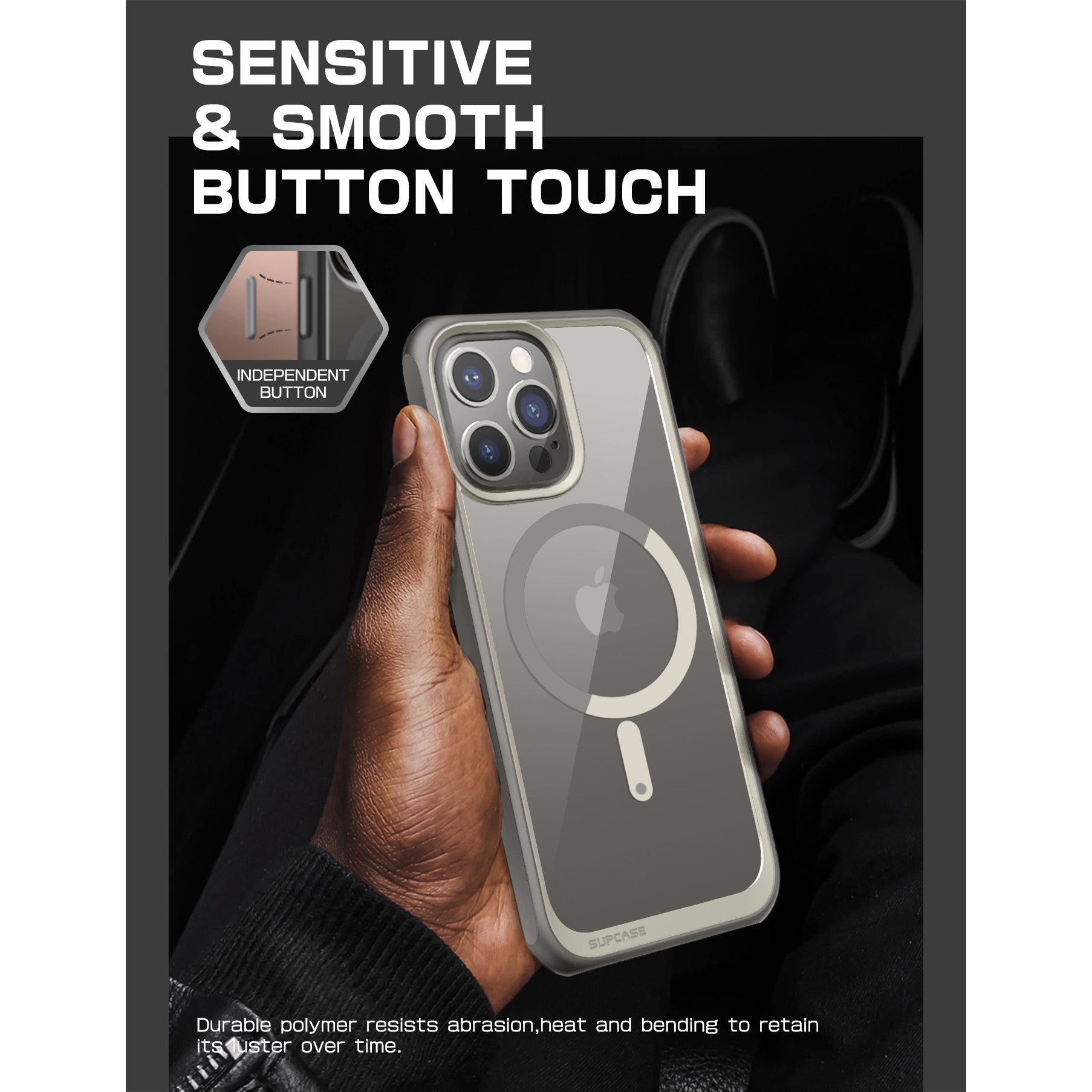 iPhone 15 Pro Max Case 6.7 Inch - Unicorn Beetle MAG Slim Clear Protective Cover with MagSafe | Shockproof & Scratch Resistant | Perfect for Everyday Use, Travel & Outdoor Activities (Gray)