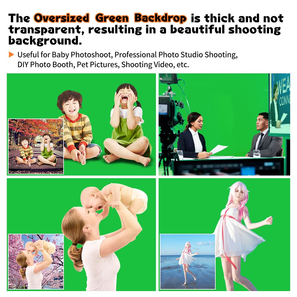 10x20 FT Chroma Key Green Screen Backdrop for Photography & Video Streaming - Large Seamless Fabric Studio Curtain - Perfect for YouTube, Twitch, Zoom Backgrounds & Professional Video Recording