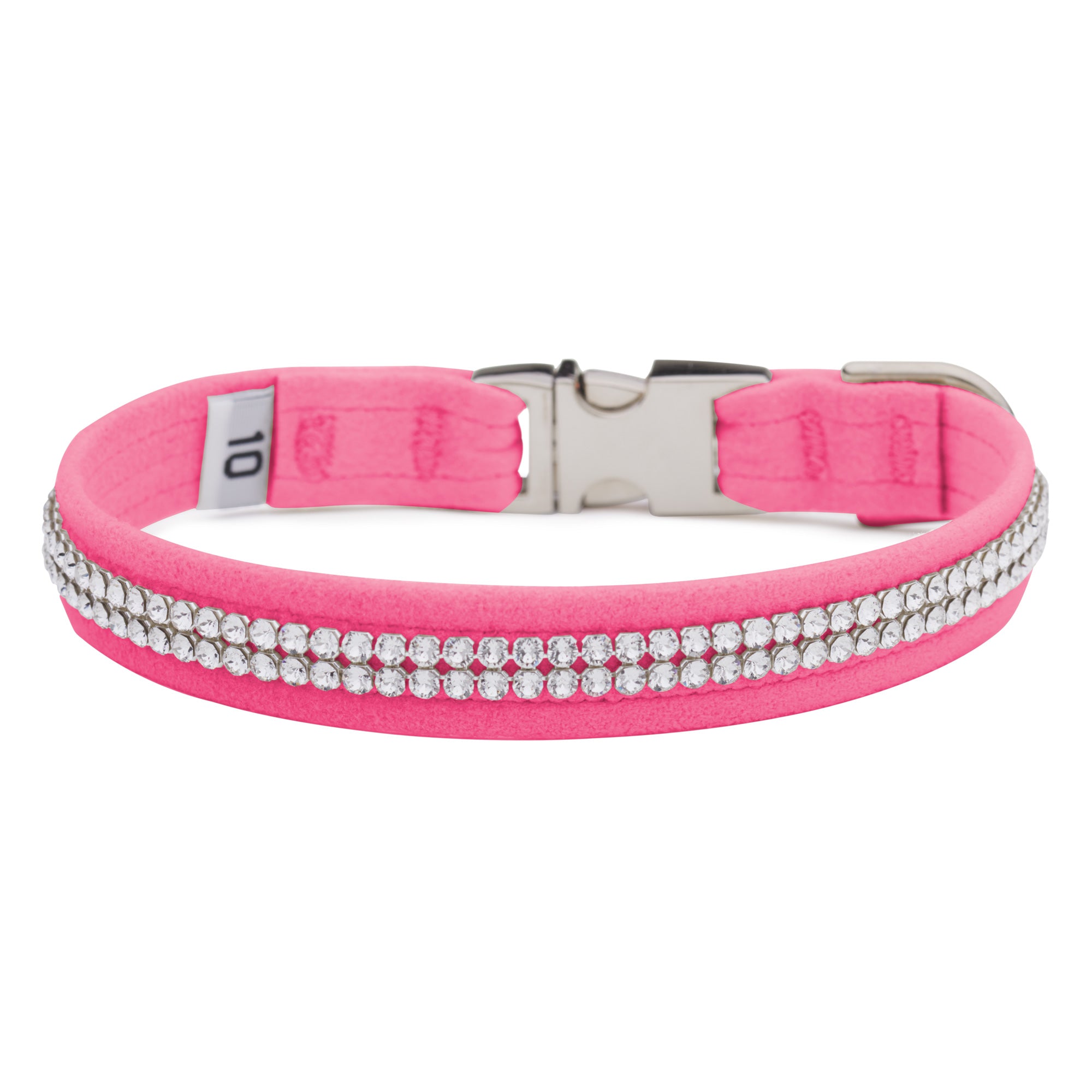 Pink Sapphire 2 Row Giltmore Perfect Fit Dog Collar - Adjustable & Comfortable Pet Accessory for Small to Medium Dogs - Perfect for Daily Walks, Training & Fashion