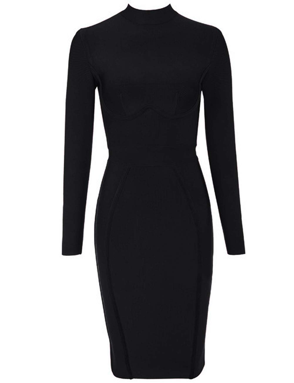 Whoinshop Women's Classic Long Sleeve Bandage Bodycon Dress - Elegant Wedding, Evening Party & Cocktail Dress Knee Length for Formal Occasions & Special Events