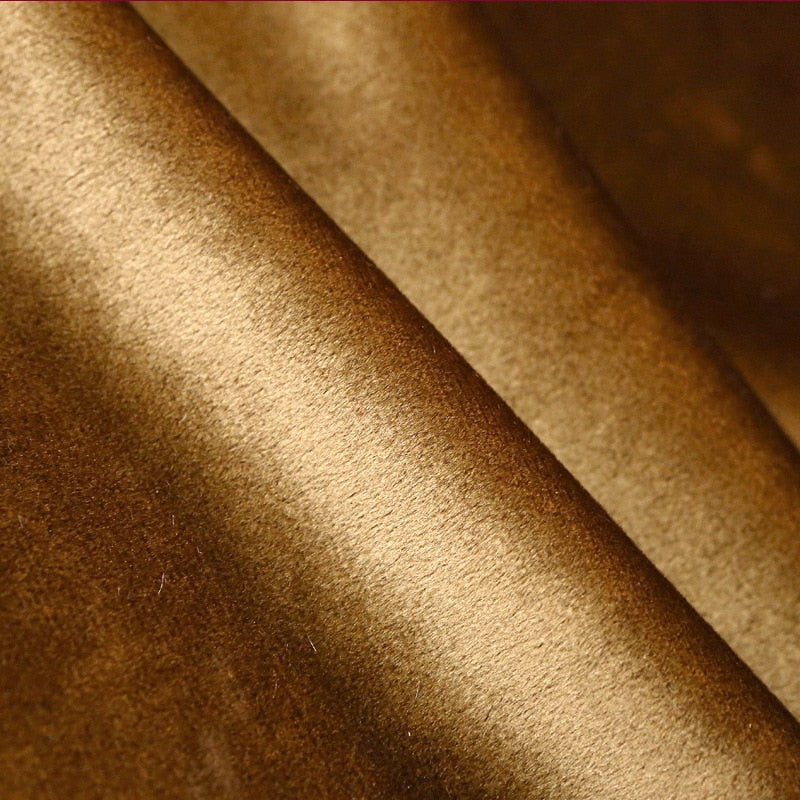 Luxury Italian Velvet Curtains - Golden Brown Blackout Drapes for Living Room & Bedroom - Thermal Insulated Window Treatments for Home Decor