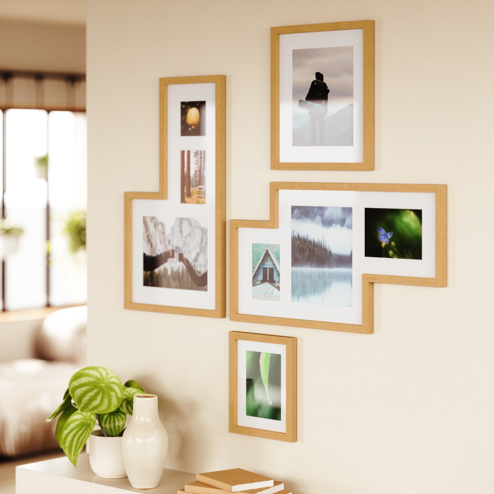 Mingle Wall Picture Frames Set of 4 - 8x10 10x12 Inches Black Gallery Frames for Home Decor, Living Room, Bedroom & Office Wall Art Display
