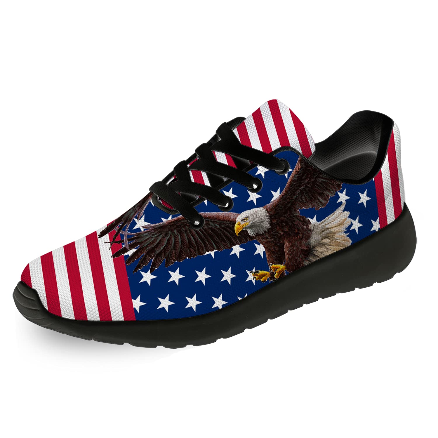 American Flag Shoes for Men & Women - Lightweight Running, Walking, Tennis Sneakers - Comfortable Athletic Sports Jogging Golf Shoes - Perfect Gift for Him & Her - Great for 4th of July, Patriotic Events & Outdoor Activities