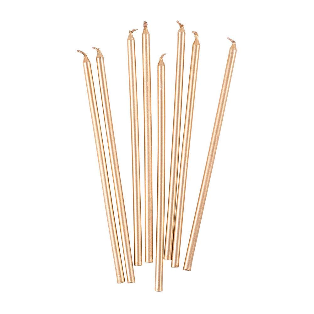 Premium Gold Birthday Candles - Set of 64 Slim Taper Candles for Elegant Cakes & Celebrations | Perfect for Weddings, Anniversaries & Special Occasions