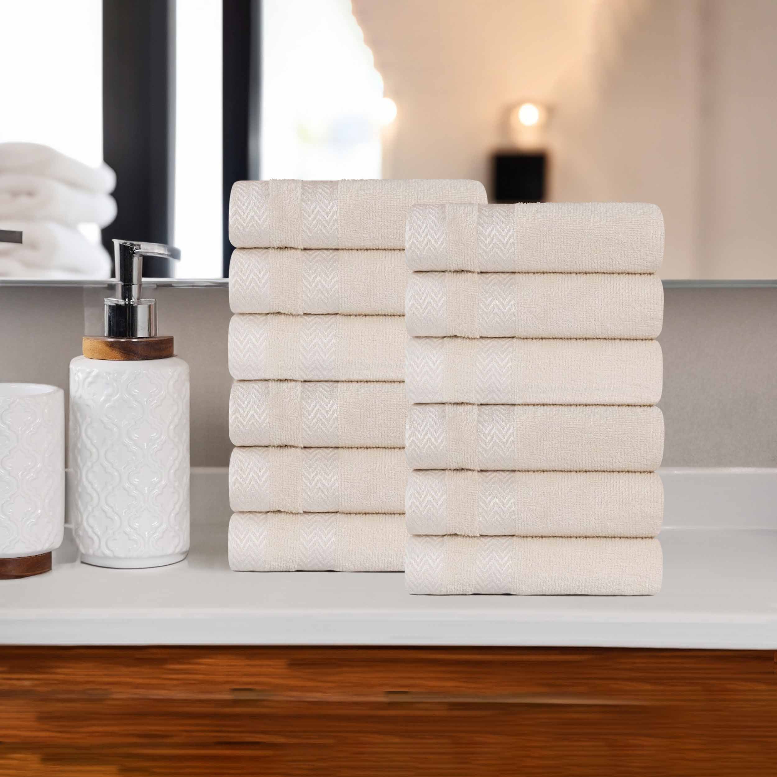 Premium 12-Pack Medium Weight Cotton Face Towels & Washcloths – Soft, Absorbent for Skincare, Makeup Removal, and Bathing