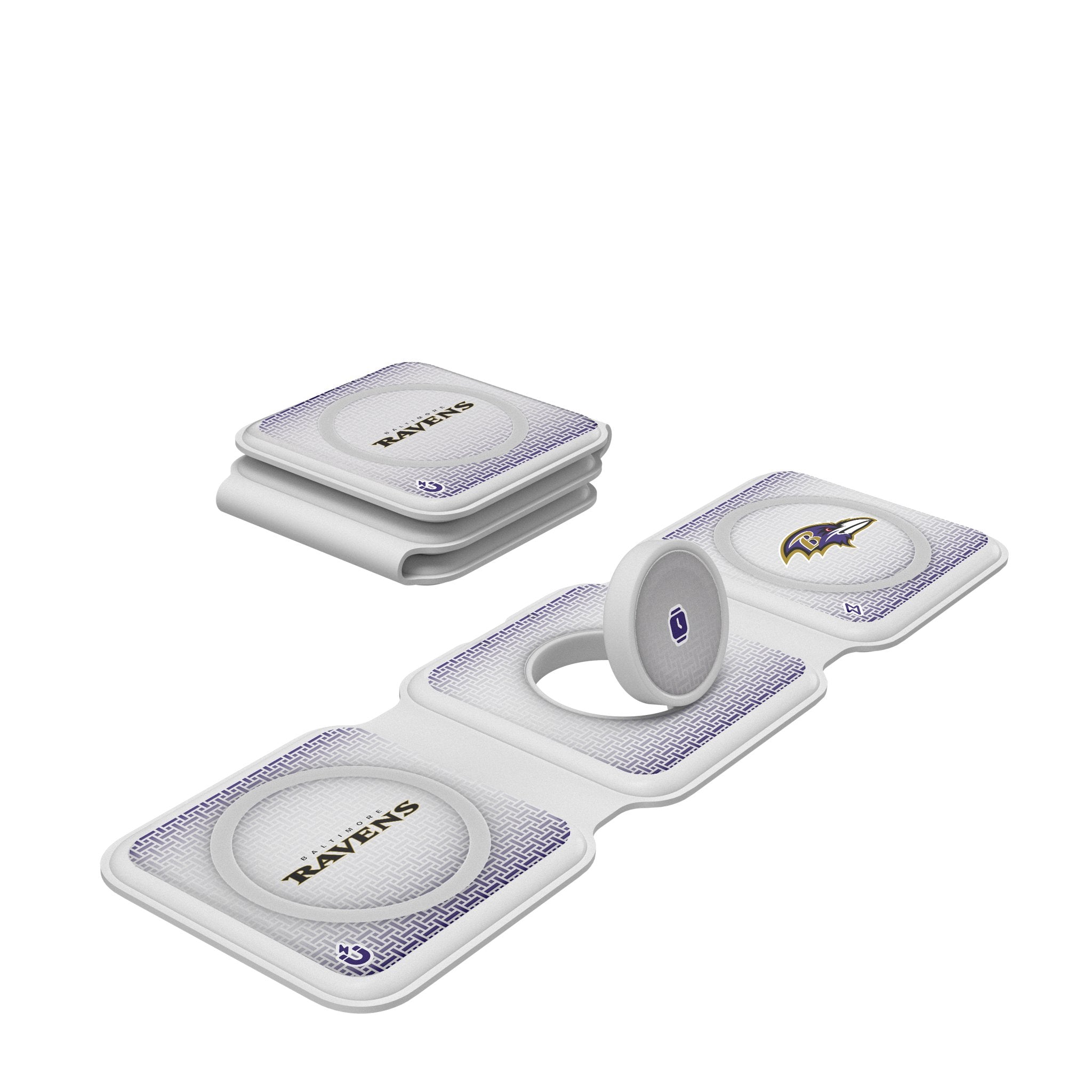 Baltimore Ravens 3-in-1 Foldable Wireless Charger - Fast Charging Station for iPhone, Android & AirPods - Perfect for Home, Office & Travel