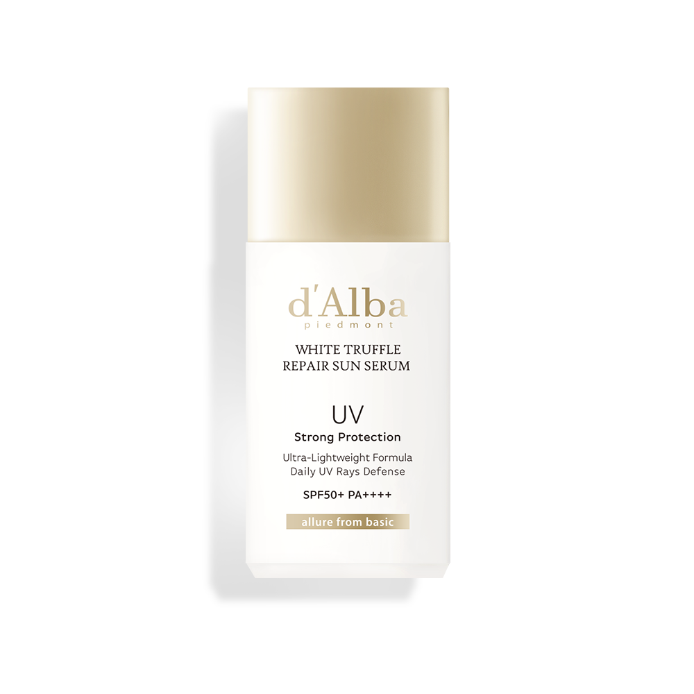 d'Alba White Truffle Repair Sun Serum SPF50+ PA++++ 35ml - Korean Skincare for Anti-Aging & UV Protection - Perfect for Daily Use & Outdoor Activities