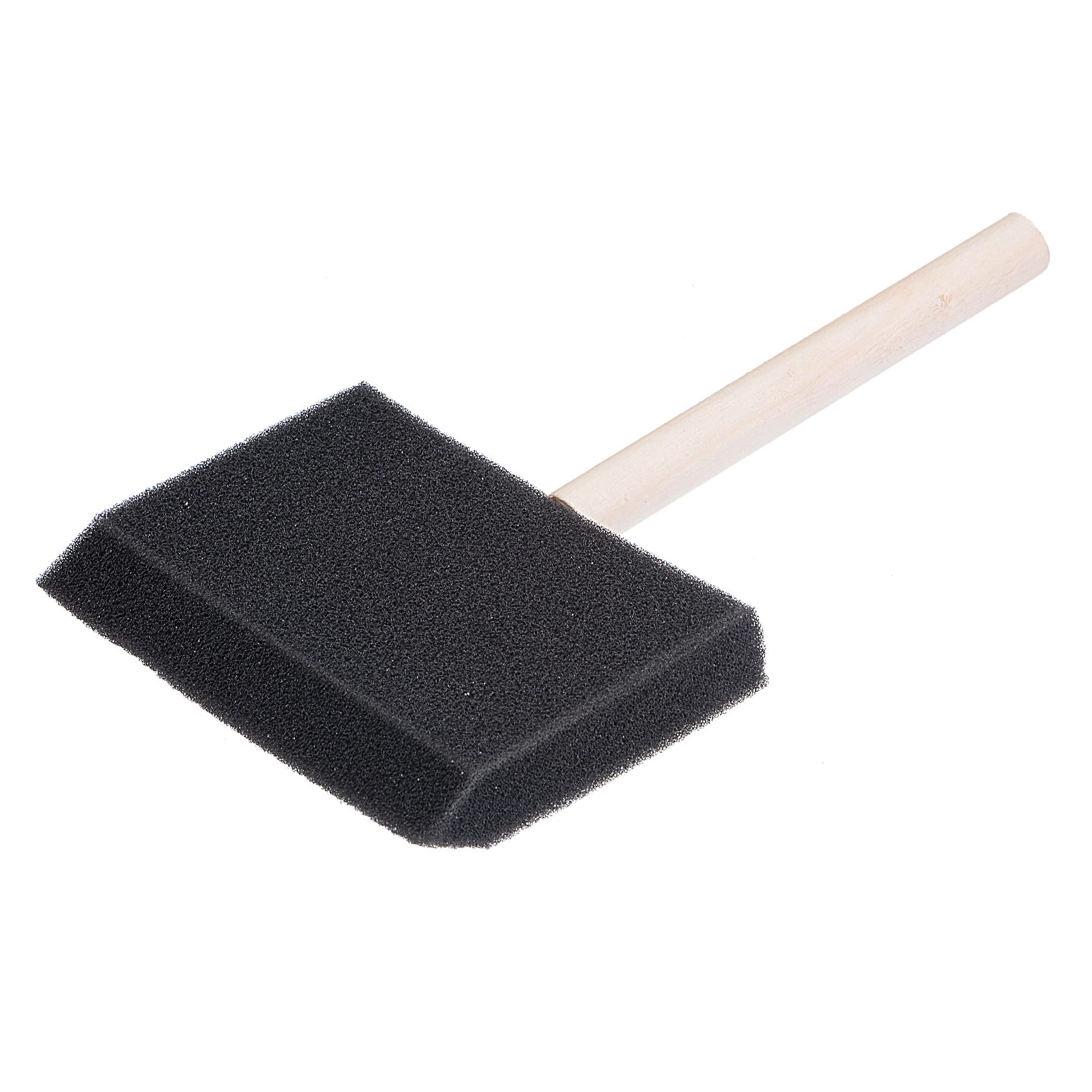 uxcell 4 Inch Foam Paint Brushes - Chamfered Edge Wood Handle Sponge Brushes (24 Pack) for DIY Crafts, Home Decor & Furniture Painting