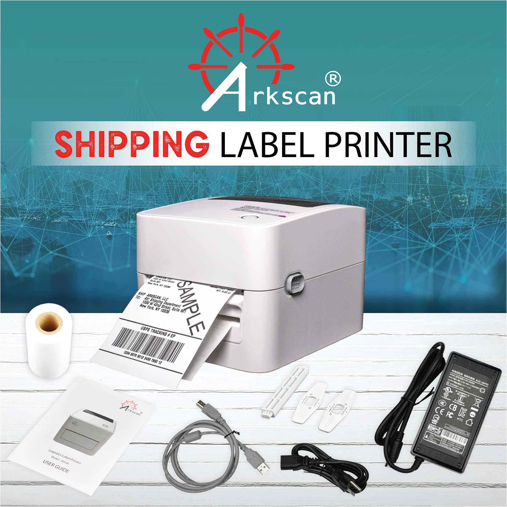 2054K-AP Auto Peel Shipping Label Printer - Automatic Label Separation for UPS, USPS, FedEx | Wireless Bluetooth & USB Connectivity for Windows, Mac, Chromebook | Ideal for E-commerce, Small Business & Home Shipping Needs