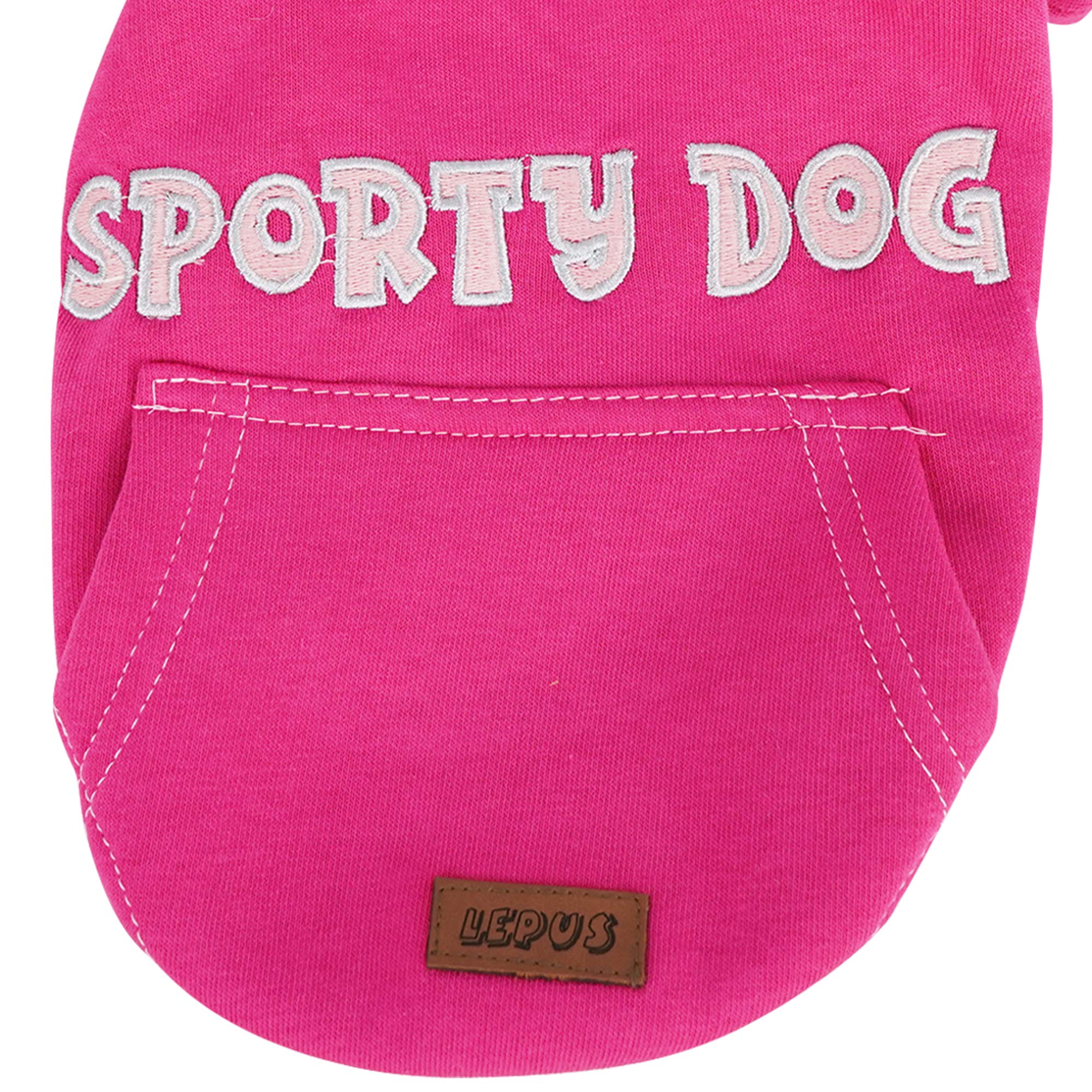 SussexHome Pets XXL Dog Hoodie - Cute Washable Dog Sweater with Full Coverage in Fuchsia - Cozy Winter Outfit for Large Dogs at Home & Outdoor Walks