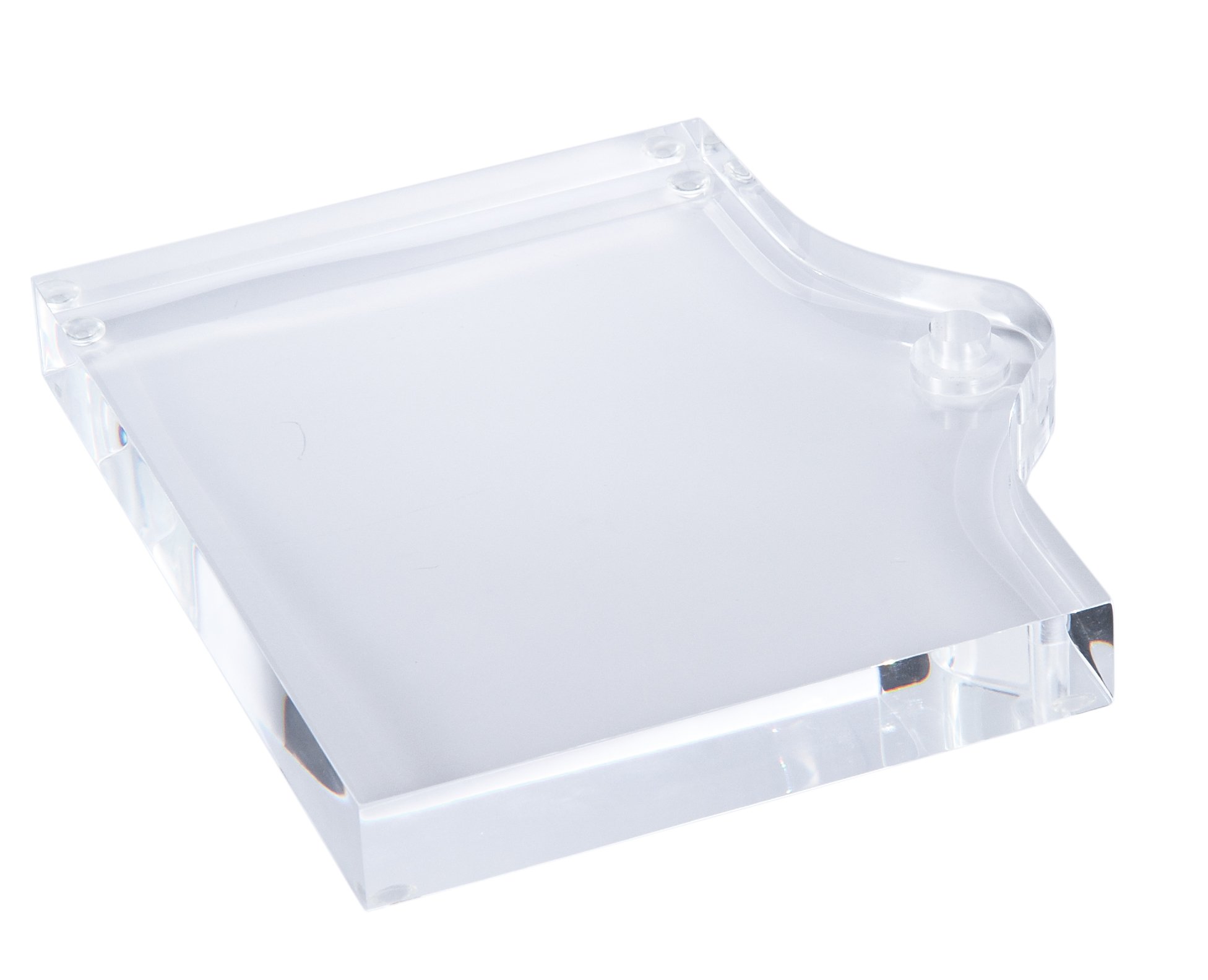 B&P Lamp® 6x8 Inch Clear Acrylic Rectangular Footed Base with Offset Hole - Perfect for DIY Lamps, Display Stands, and Craft Projects