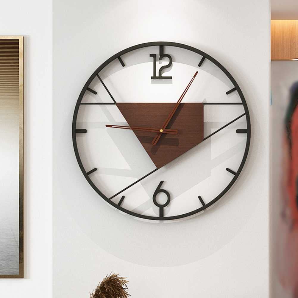 21 Inch Large Metal Wall Clock - Nordic Style Silent Quartz Clock with Rustic Industrial Design - Battery Operated, Low Noise - Perfect for Living Room, Bedroom, Office & Kitchen Decor
