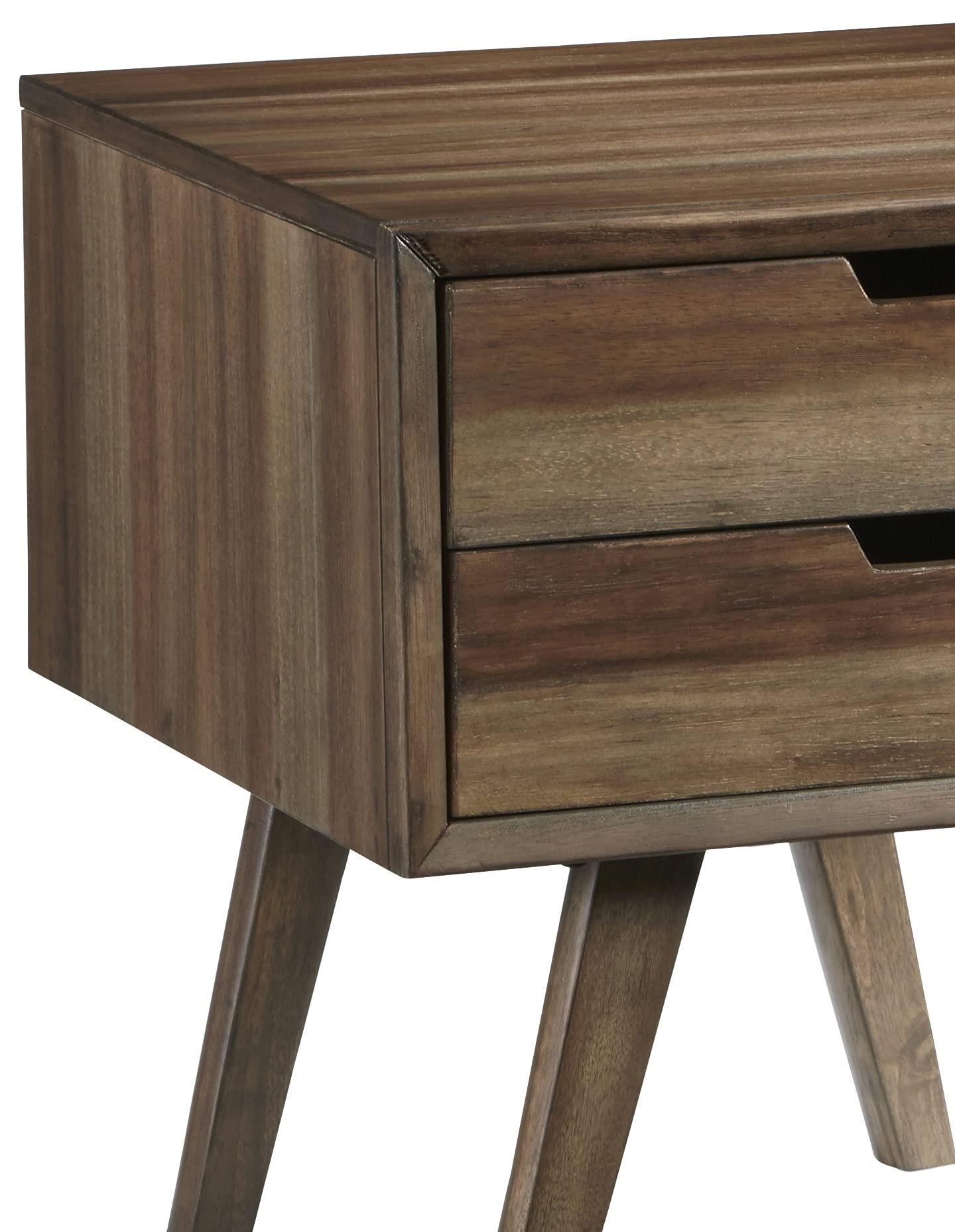 Progressive Furniture Bungalow End Table with Drawers - Brown/Caramel Wooden Side Table for Living Room, Bedroom & Office