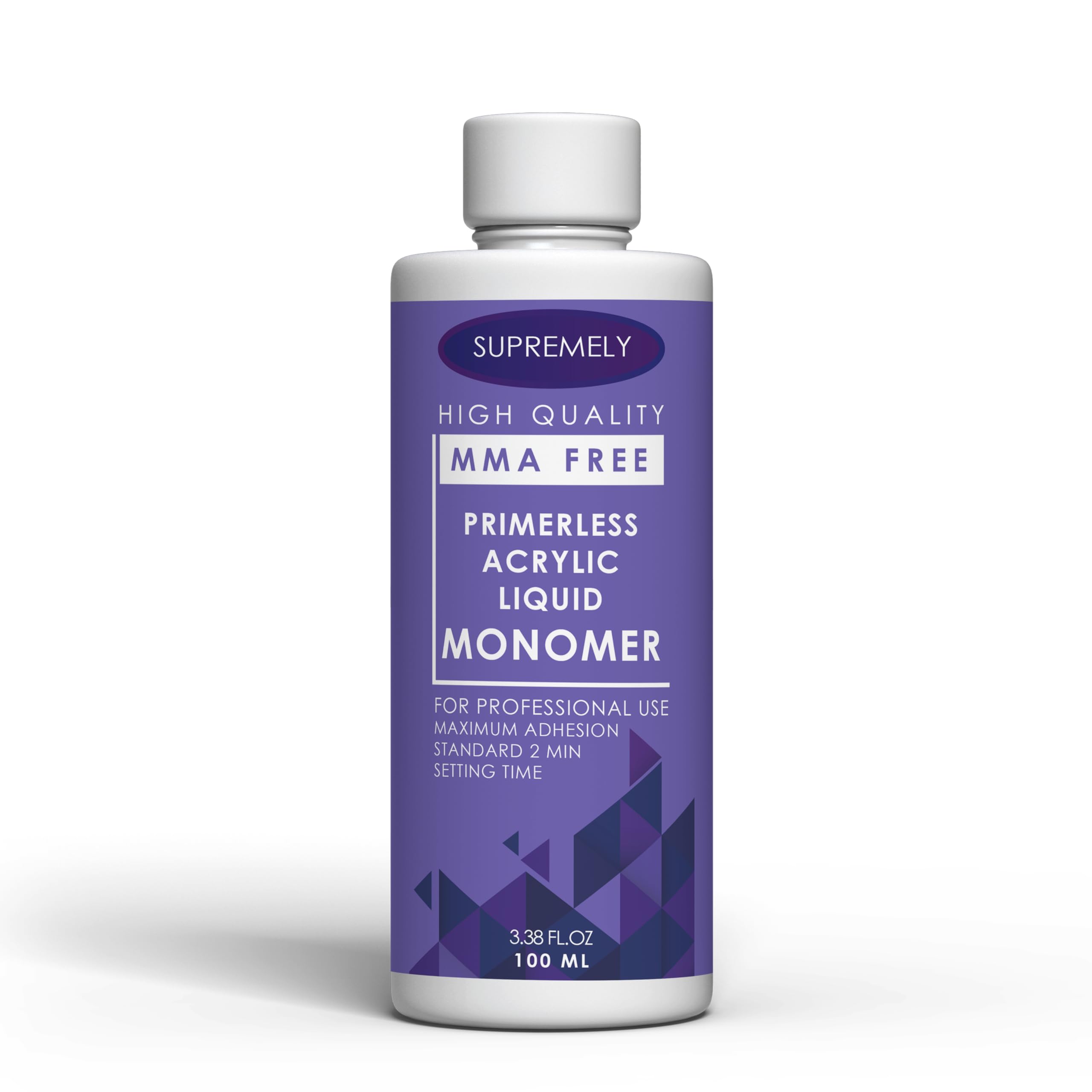 Professional Salon MMA-Free Acrylic Liquid Monomer - Non-Yellowing, Medium Drying Time, Maximum Strength Nail Adhesive for Nail Extensions (100ml, Purple) - Perfect for Natural & Artificial Nails - Home & Salon Use by Supremely