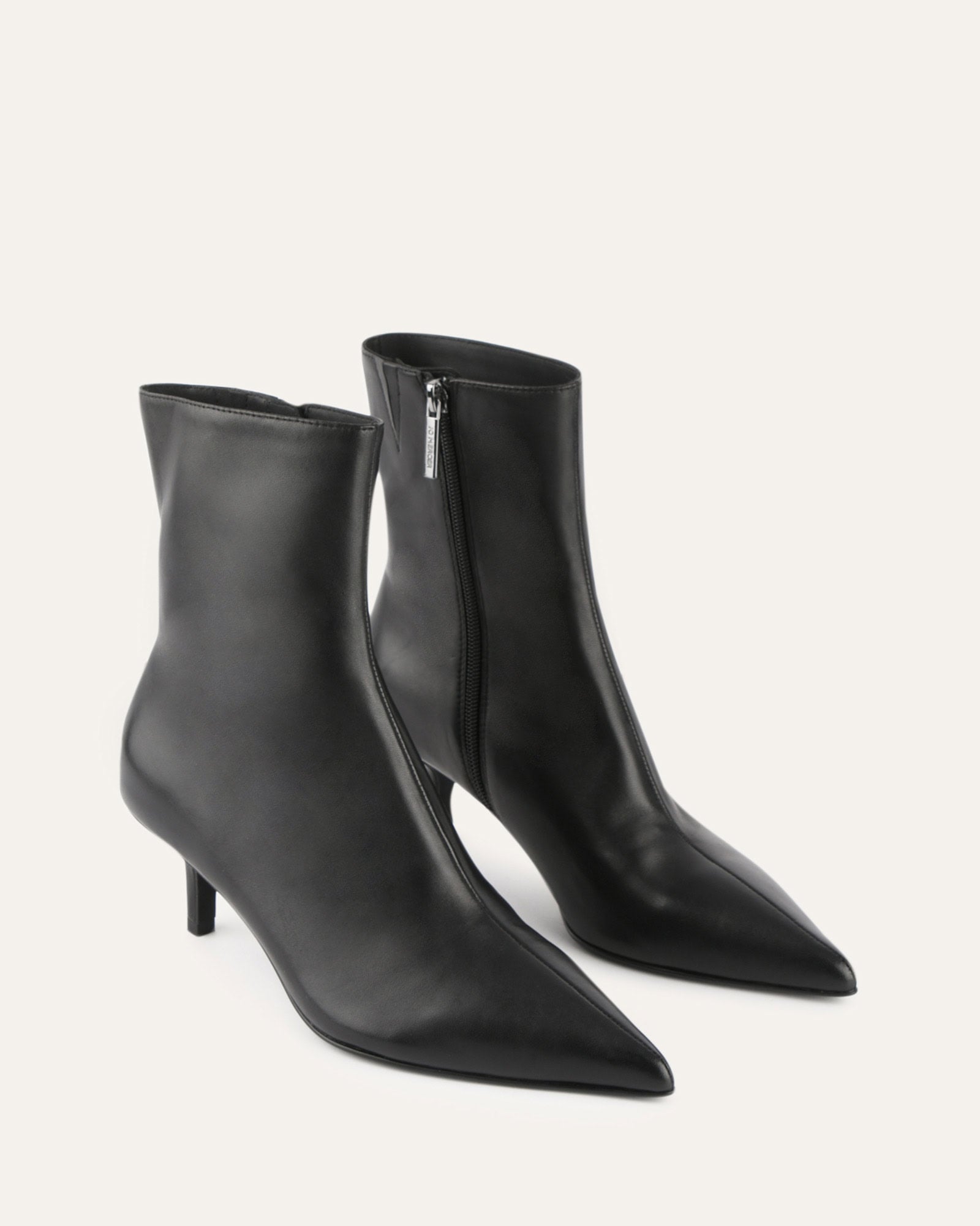WINNIE Women's Black Leather Mid Ankle Boots - Stylish & Comfortable for Casual Wear, Office & Outdoor Activities