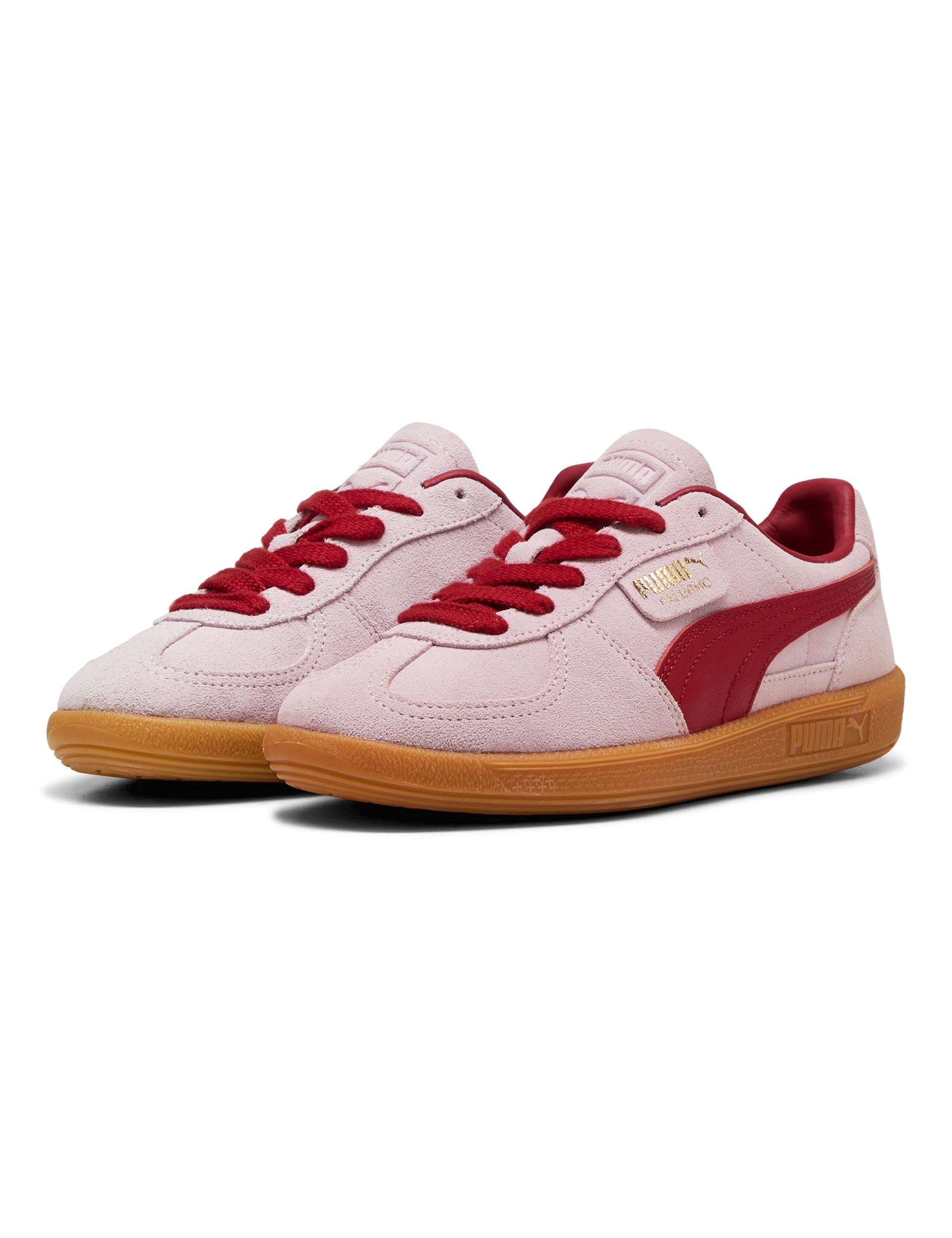 Palermo Sneakers for Women - Rose Mauve & Dark Crimson Casual Shoes | Comfortable Walking Sneakers for Everyday Wear, Work & Travel