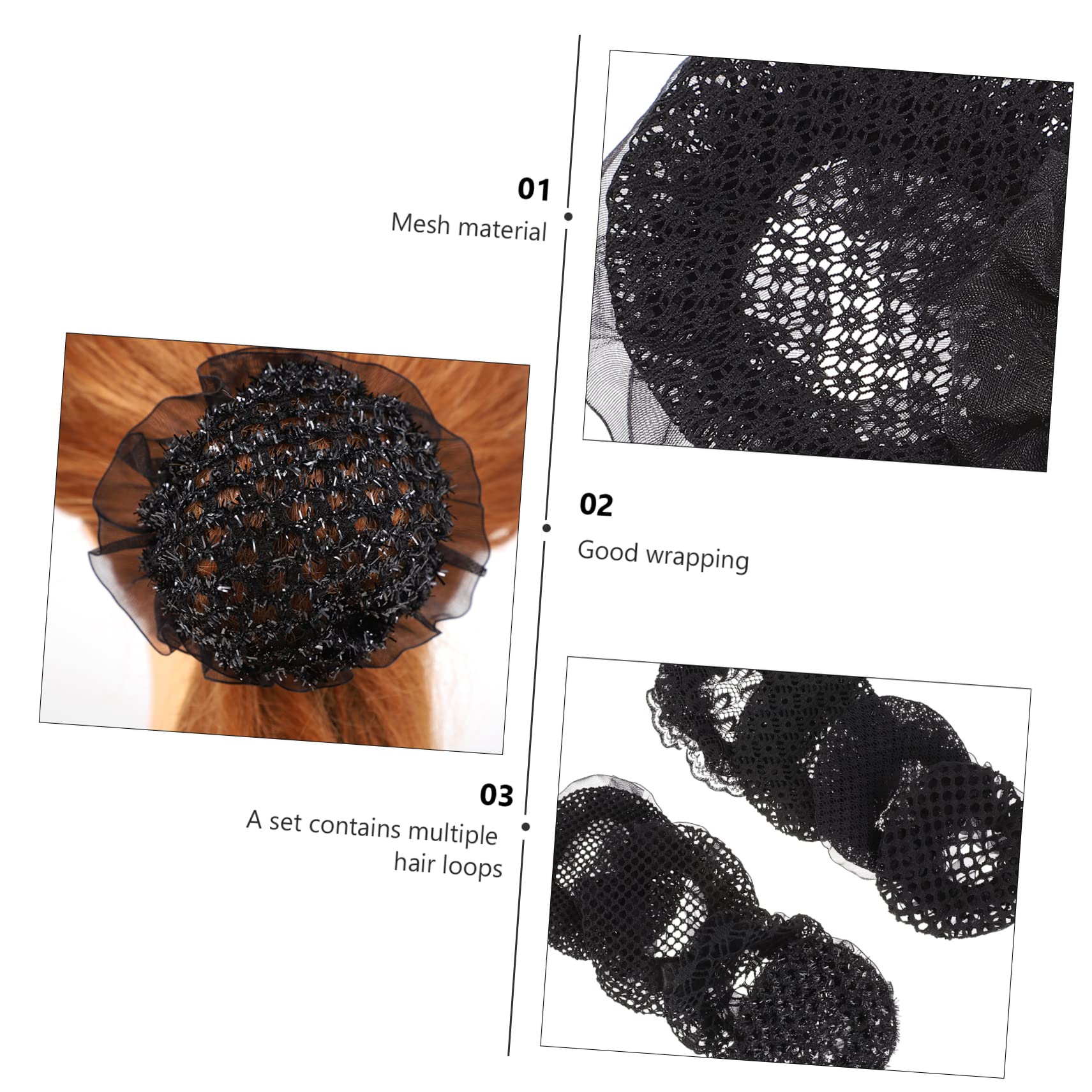 FOMIYES 8pcs Elastic Hair Bun Holders & Hair Nets for Women - Lightweight, Breathable Hair Accessories for Gym, Yoga, Swimming & Salon Styling