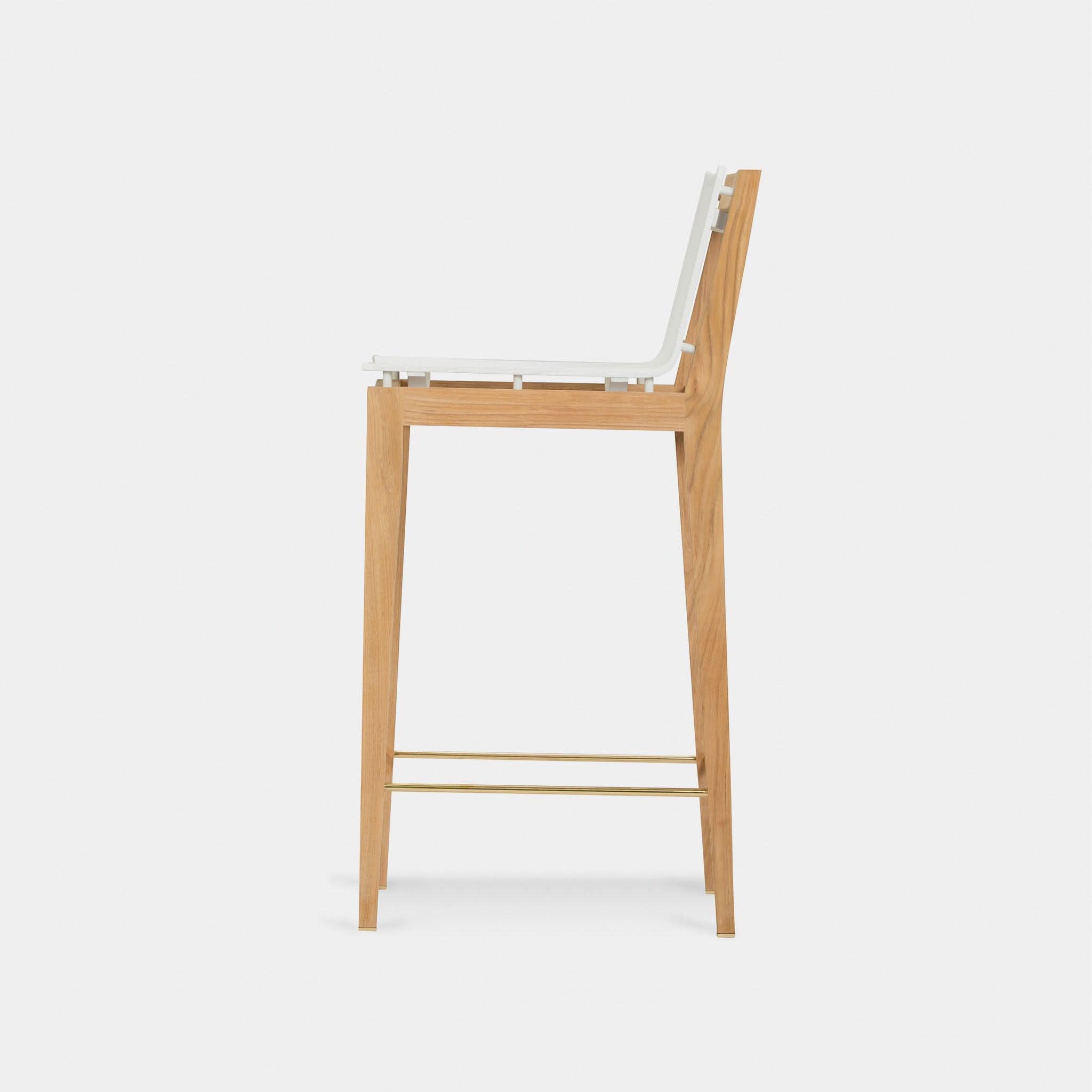 Premium Byron Teak Bar Stool - Solid Teak Wood Counter Height Stool with Backrest - Perfect for Kitchen Islands, Bars & Outdoor Patios