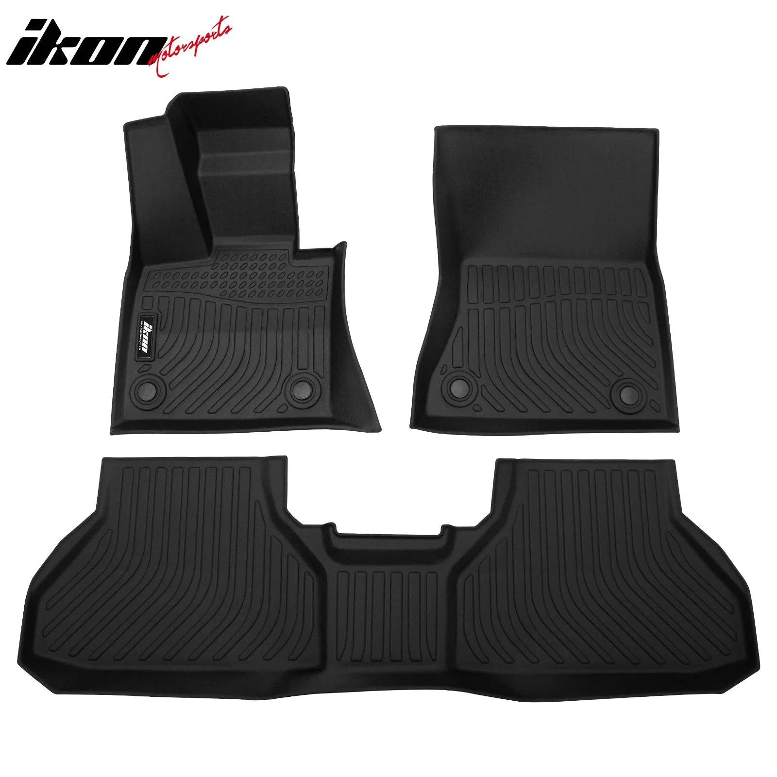Premium TPE All-Weather Floor Mats for 2014-2018 BMW F15 X5 & F85 X5M, 2015-2019 F16 X6 - 3-Piece Set (1st & 2nd Row) - Durable, Non-Slip Black Car Floor Liners - Perfect for Daily Commute, Road Trips & Extreme Weather Protection