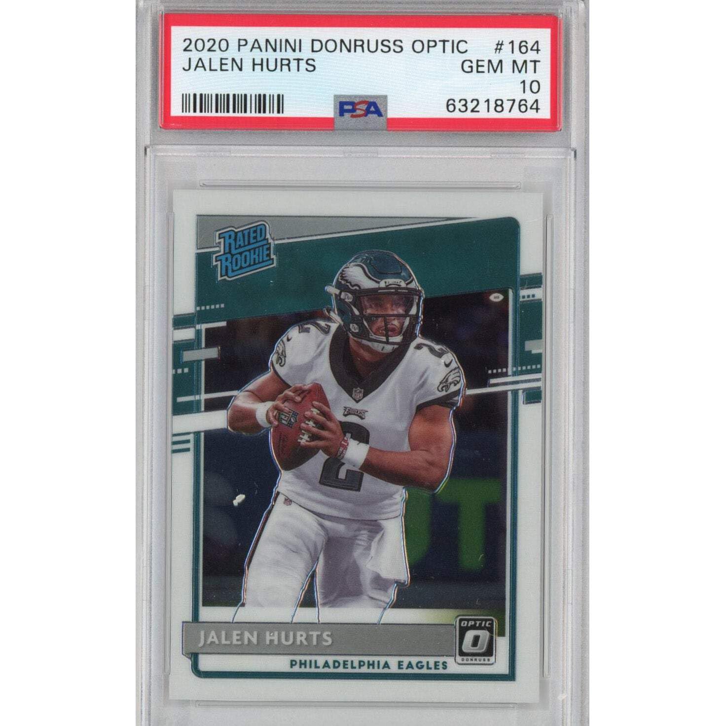 2020 Panini Donruss Optic Jalen Hurts #164 Rookie RC PSA 10 Gem Mint Football Card - Perfect for NFL Collectors, Sports Memorabilia Enthusiasts & Investment Portfolio