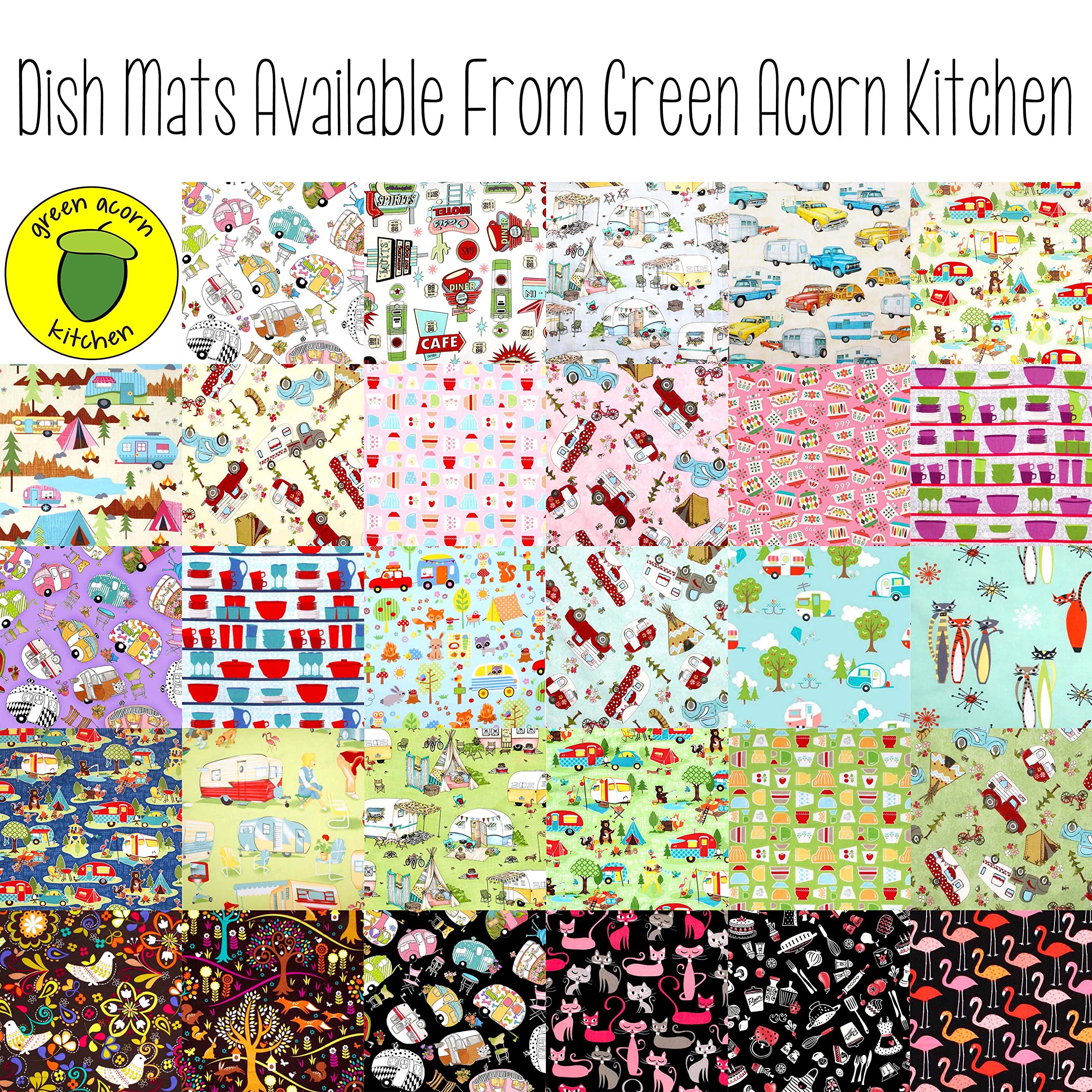 Retro Dish Drying Mat 16x20