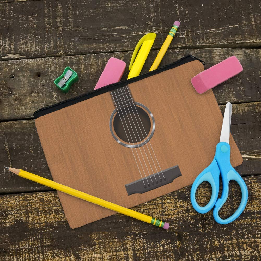Premium Acoustic Guitar Strings & Pencil Pen Organizer - Durable Zipper Pouch Case for Musicians & Students | Perfect for Guitar Accessories Storage & School Supplies Organization