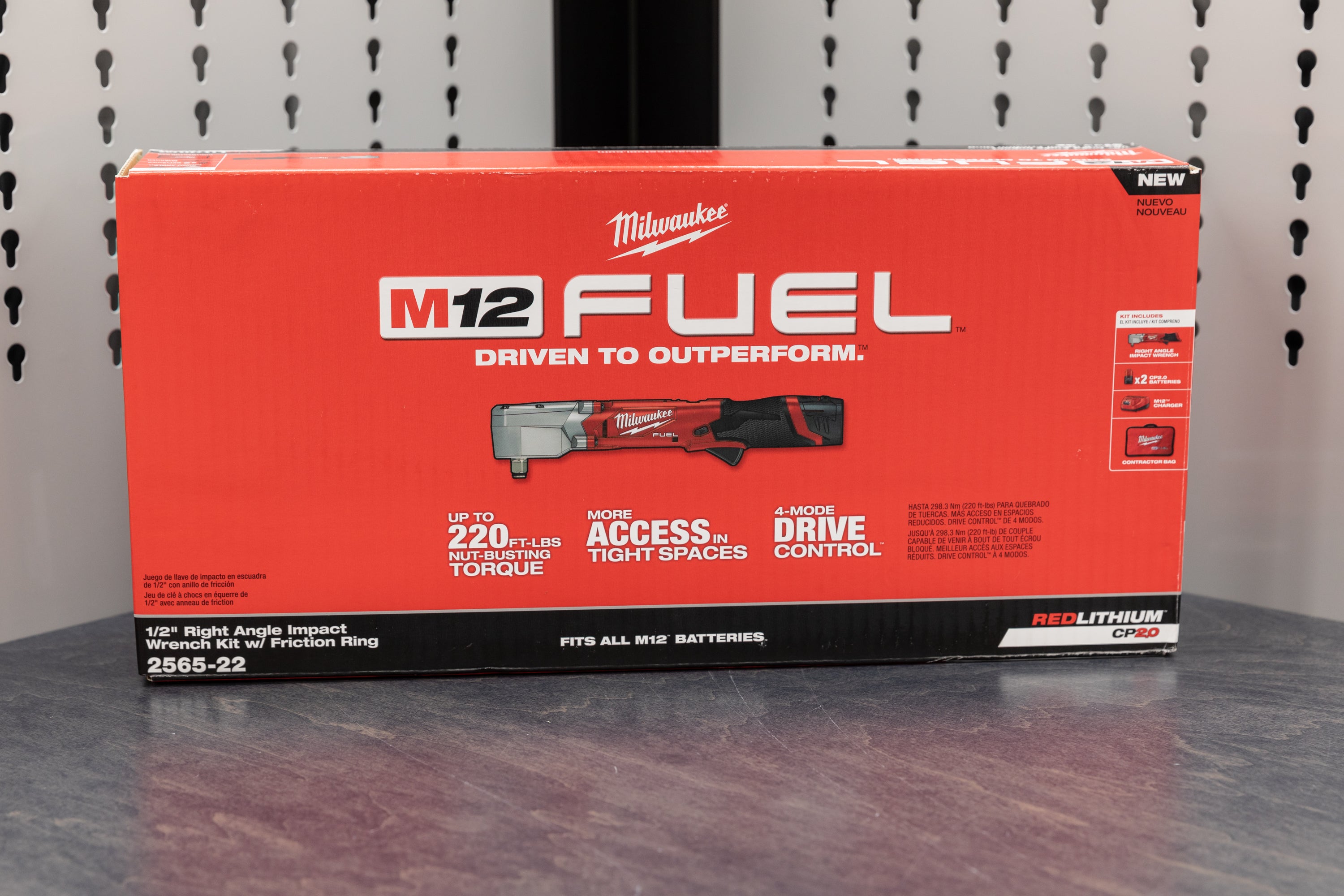Milwaukee M12 FUEL 1/2 Inch Right Angle Impact Wrench Kit - Compact & Powerful Cordless Tool for Tight Spaces, Automotive Repair & Construction Projects