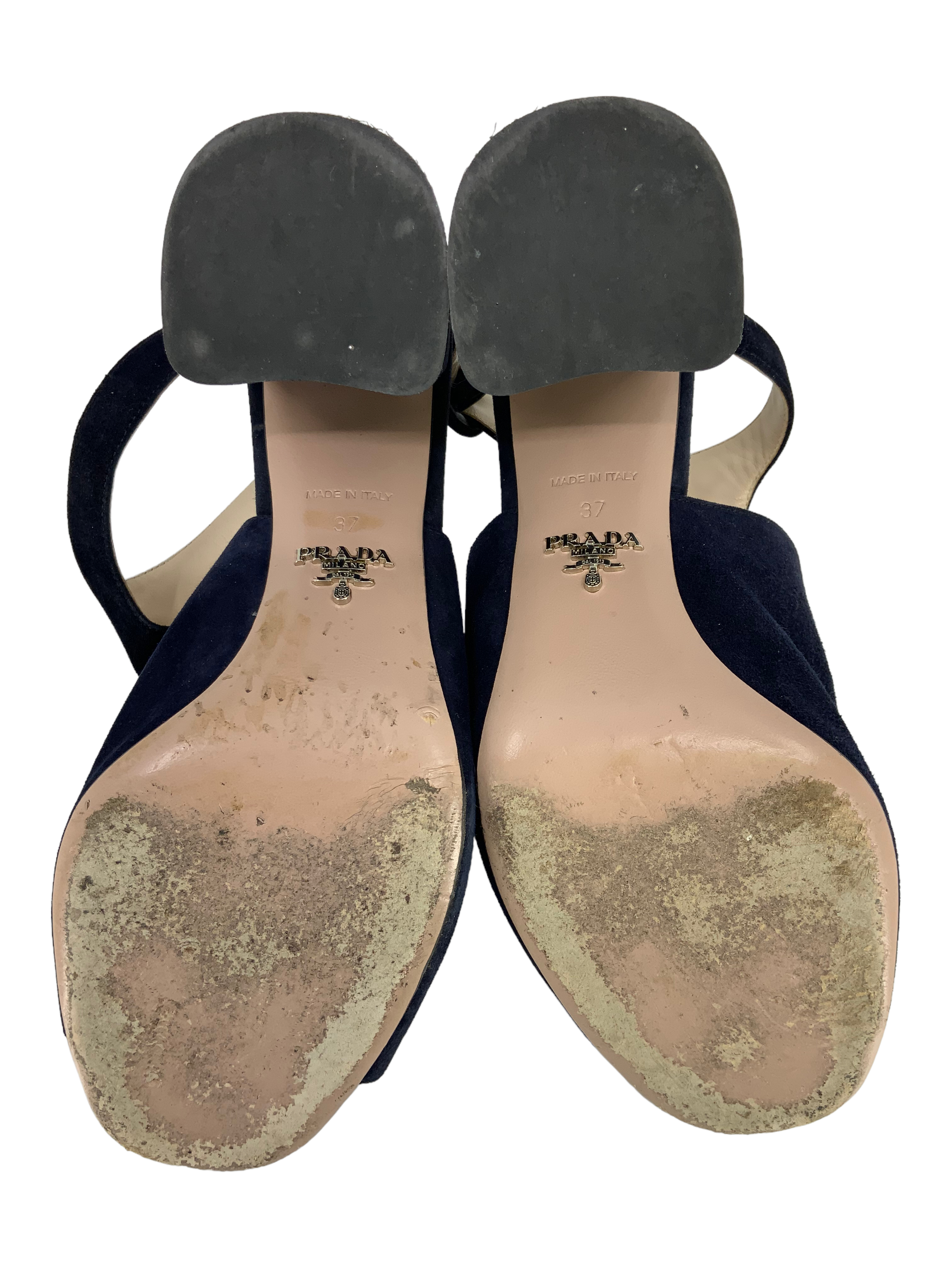 PRADA Suede Ankle Wrap Sandals Women's Size 7 | Luxury Designer Strappy Heels for Summer Weddings & Date Nights