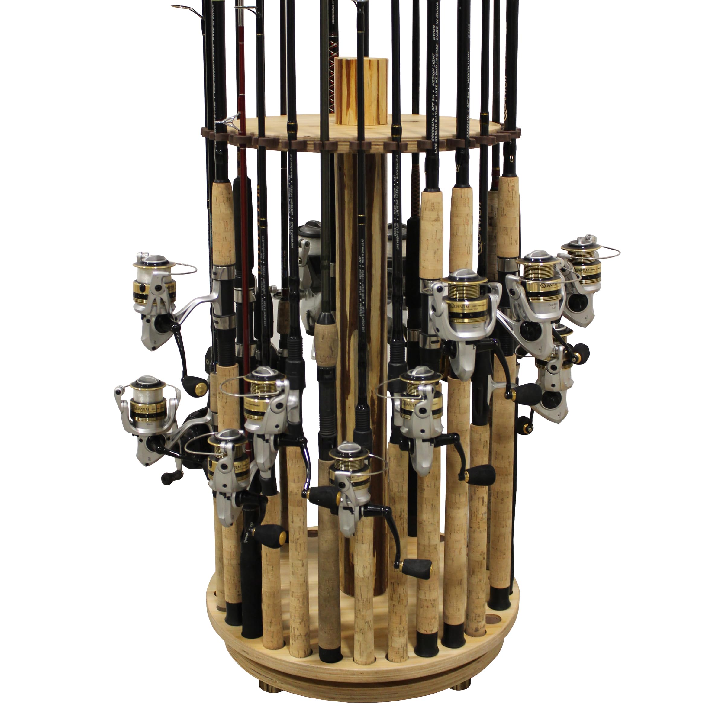 Rush Creek Creations 360° Rotating Fishing Rod Holder - Garage Storage Organizer for Fishing Poles, Reels, Tackle Box & Gear Accessories | Perfect for Boat, Garage & Workshop Organization