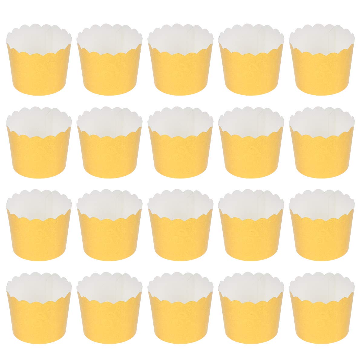 DOITOOL 100pcs Yellow Gold Cupcake Liners - Wedding Baking Cups, Dessert Wrappers & Small Baking Paper Sleeves for Cupcake Pans | Perfect for Birthday Parties, Baby Showers & Holiday Baking