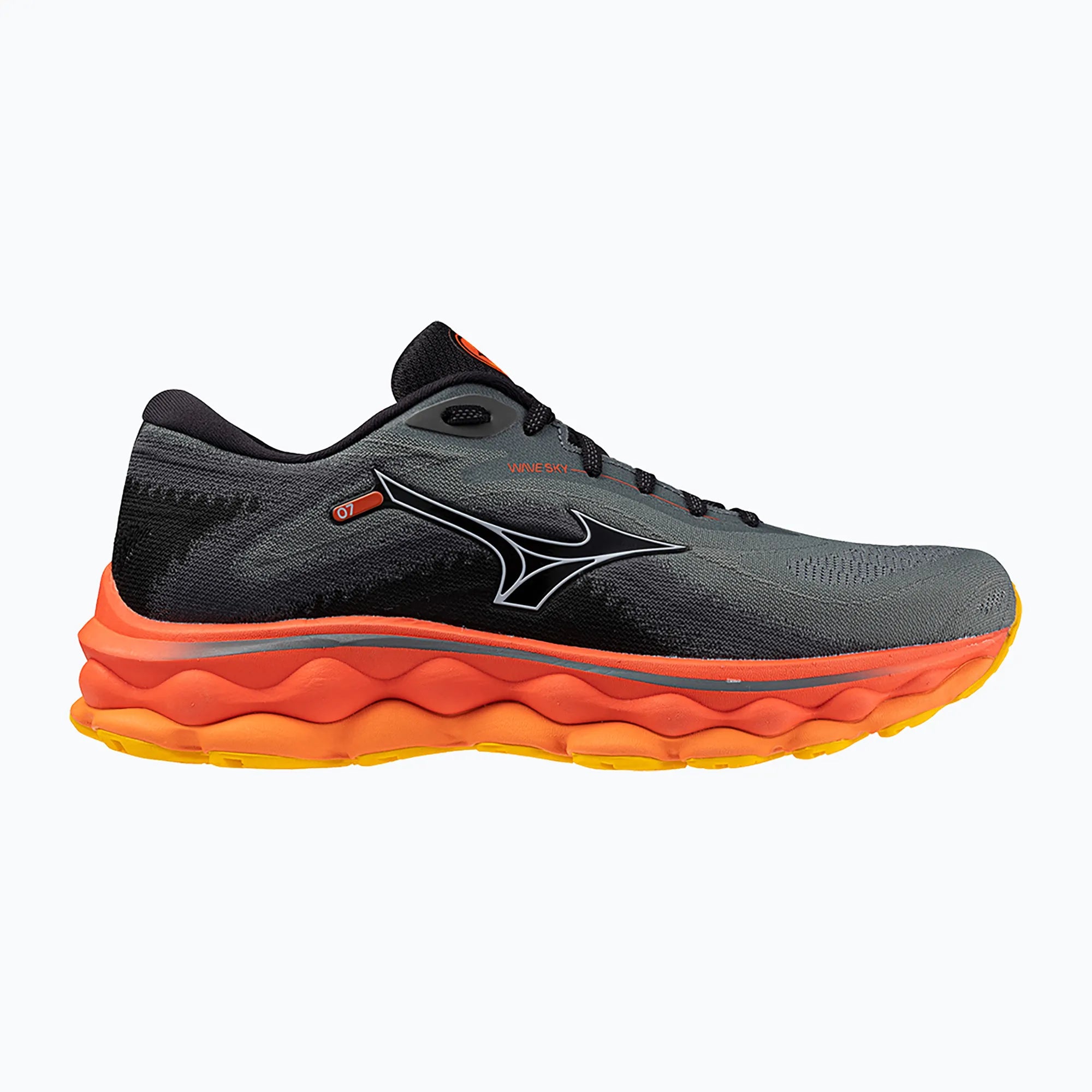 Mizuno Wave Sky 7 2E Running Shoes for Men - Turbulence/Nickel/Hot Coral - Cushioned Support for Long Distance & Marathon Training