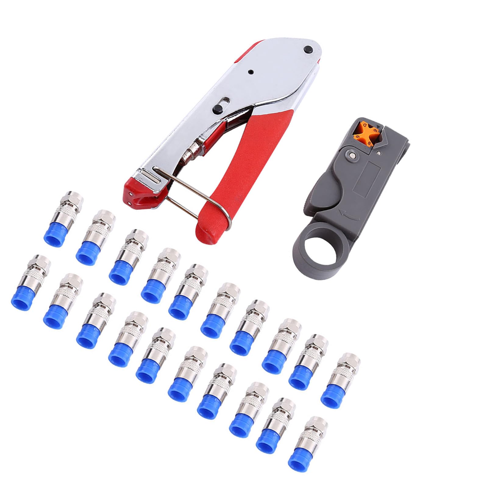 Premium Coaxial Cable Crimper Kit for RG6/RG59 - Professional Coax Cable Connector Tool Compatible with Most Compression Connectors - Ideal for Home Theater Setup, CCTV Installation & Network Wiring