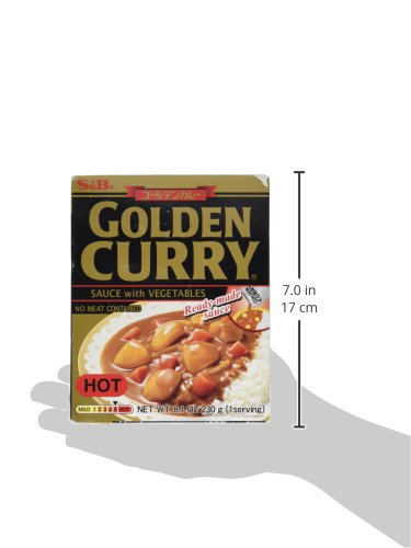 S&B Golden Curry Sauce with Vegetables - Hot & Spicy Japanese Curry Mix (8.1 oz) - Perfect for Rice, Noodles & Home Cooking