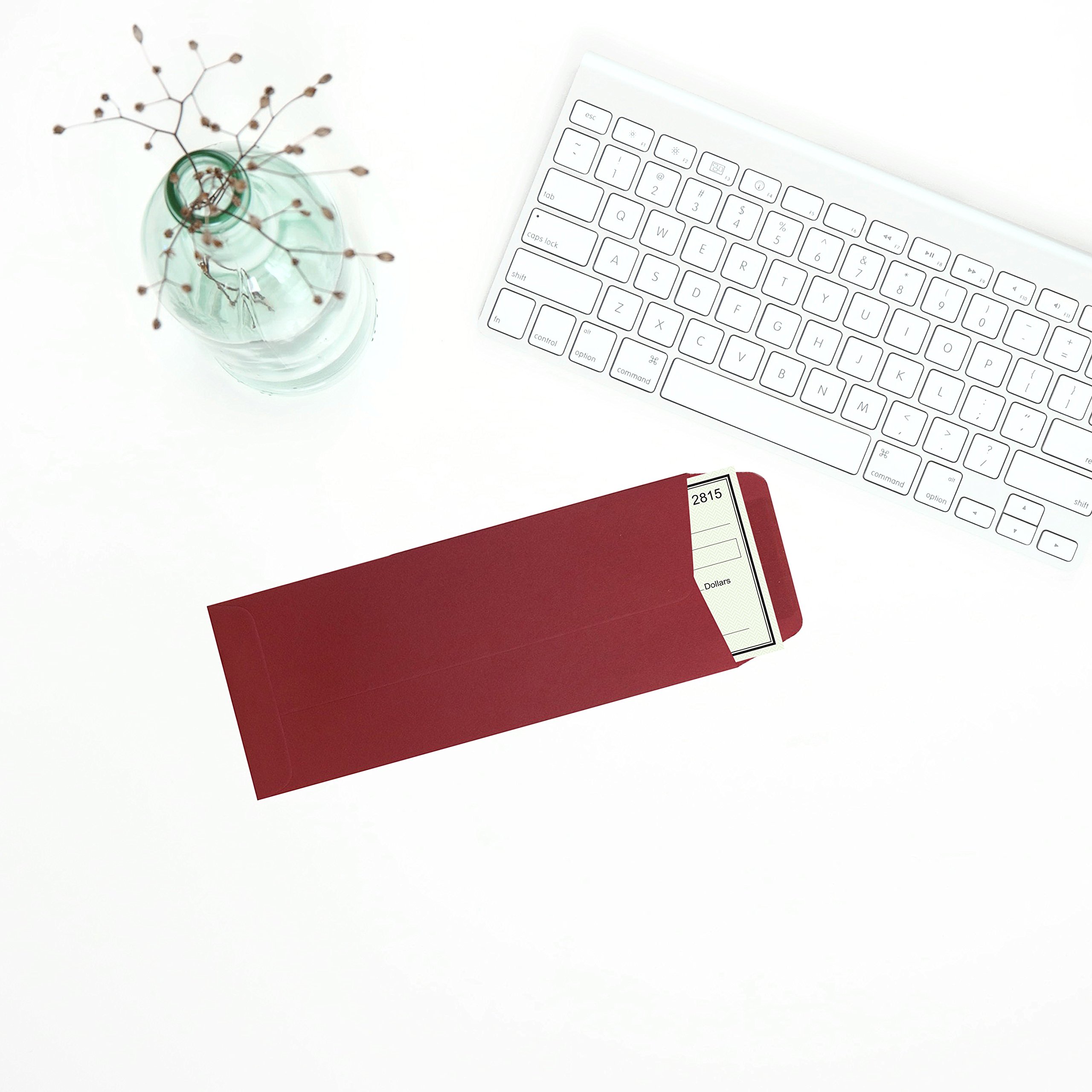 JAM PAPER #10 Business Envelopes - 4 1/8 x 9 1/2 Inches - Premium Quality Dark Red Envelopes - Bulk Pack of 1000/Carton - Perfect for Mailing, Office Use & Business Correspondence